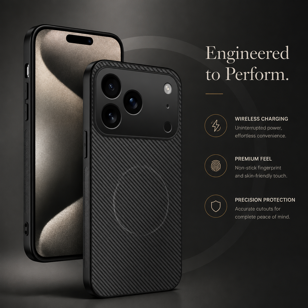 Premium iPhone Case MagSafe Compatible Carbon Fiber Leather Protective Cover Wireless Charging Shockproof Anti Scratch Slim Camera Lens Protection Full Coverage