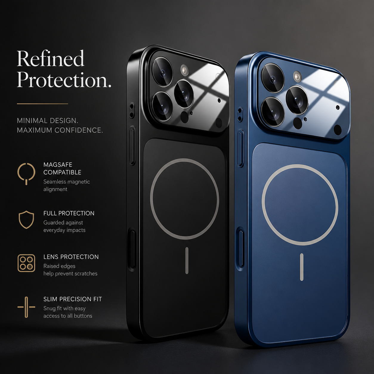 Premium iPhone Case MagSafe Compatible Magnetic Nano Matte Glass Back Cover Shockproof Armor Frame Camera Lens Protection Ultra Thin Full Coverage