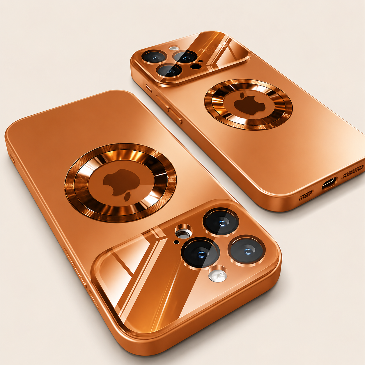 Premium iPhone Case MagSafe Compatible Magnetic Electroplated Glass Cover Shockproof Protective Camera Lens Protection Slim Reflective Hard Back