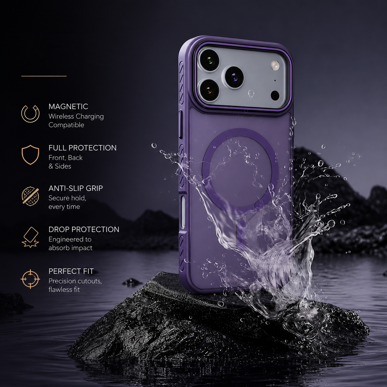 Premium iPhone Case MagSafe Compatible Magnetic Transparent Matte Cover Shockproof Protective Frame Camera Lens Protection Slim Full Coverage