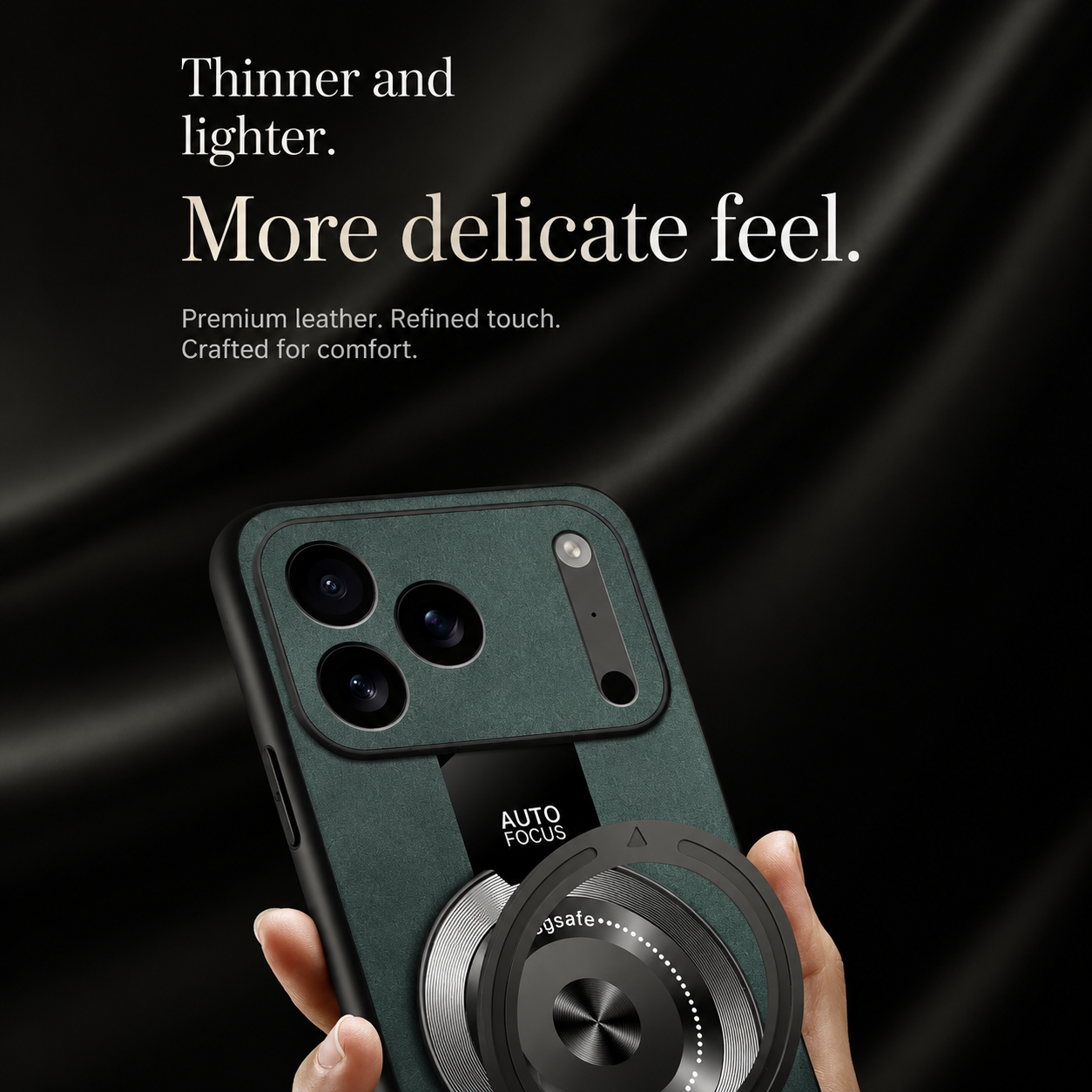 Premium iPhone Case Magnetic Matte Fiber MagSafe Compatible Ring Stand Shockproof PC TPU Silicone Hybrid Slim Full Coverage Protective Design