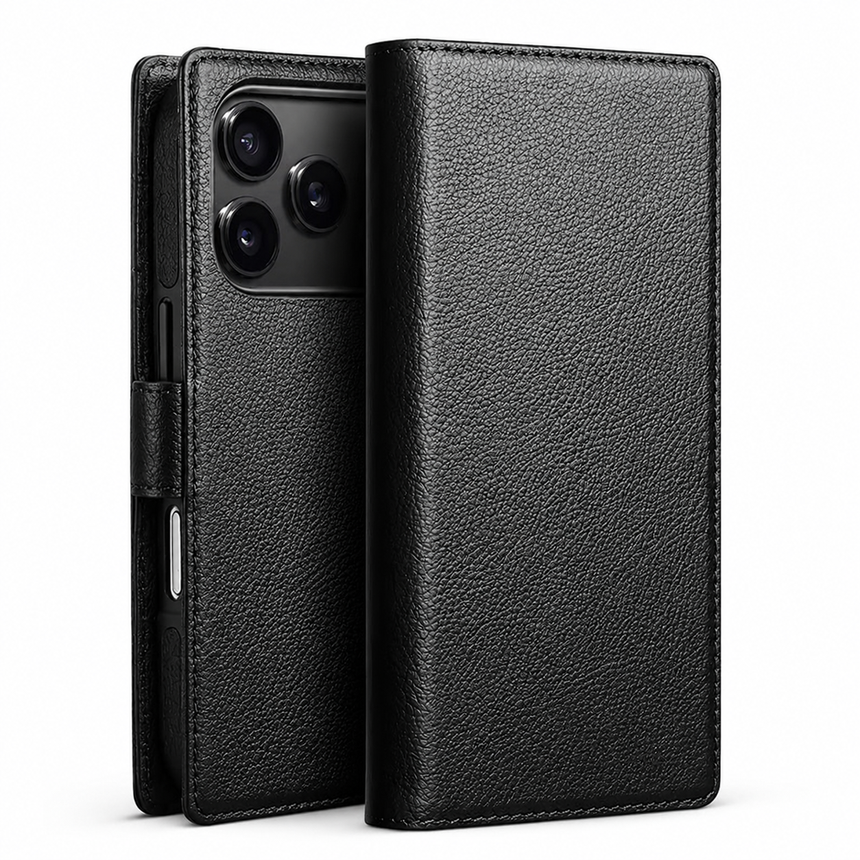 Premium iPhone Case Genuine Leather Wallet Flip Cover Card Holder Kickstand Shockproof Anti Scratch Ultra Slim Full Coverage Protective Design