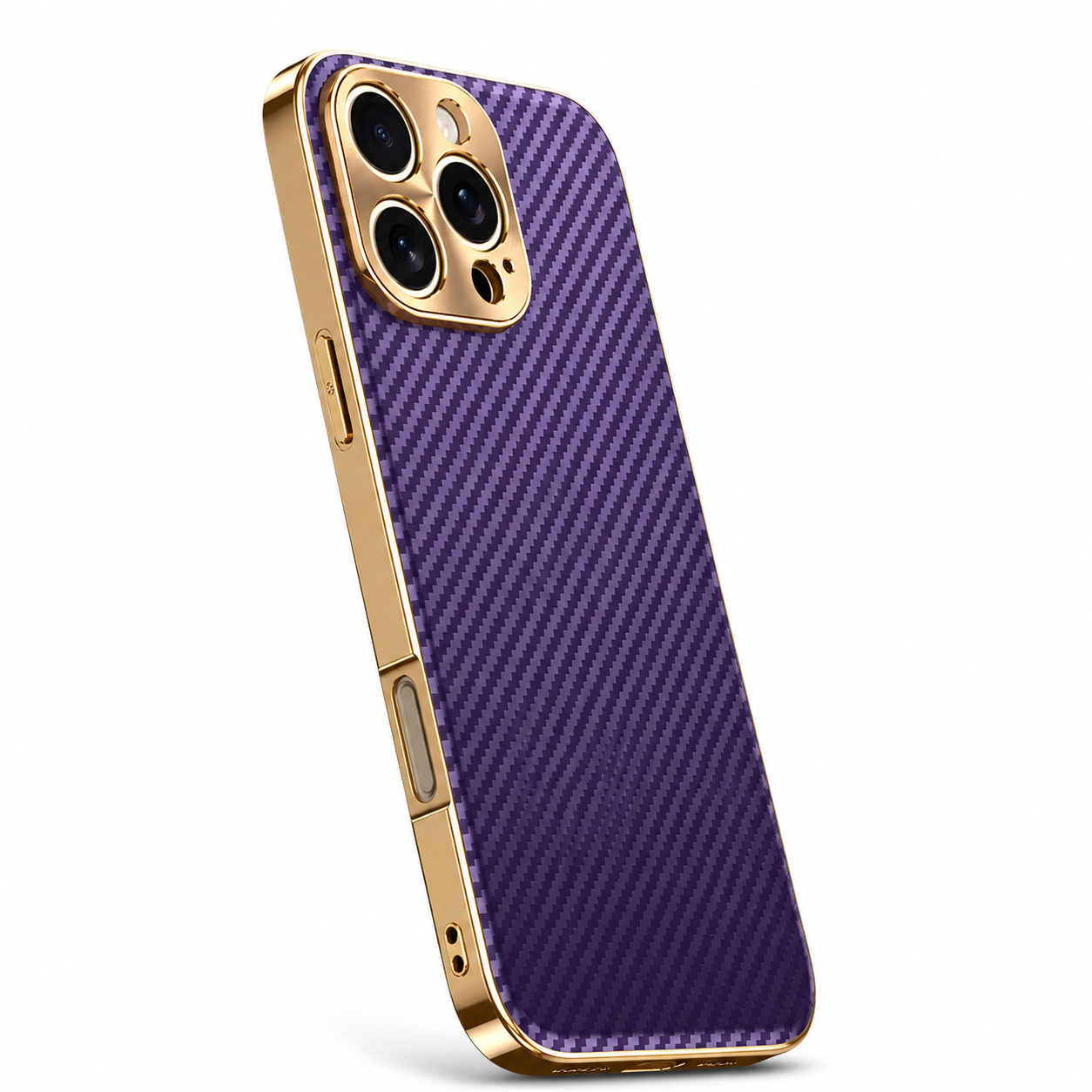 Premium iPhone Case Carbon Fiber Textured Leather Protective Cover Metal Camera Lens Guard Shockproof Slim Fit Durable Armor Design Full Coverage Case