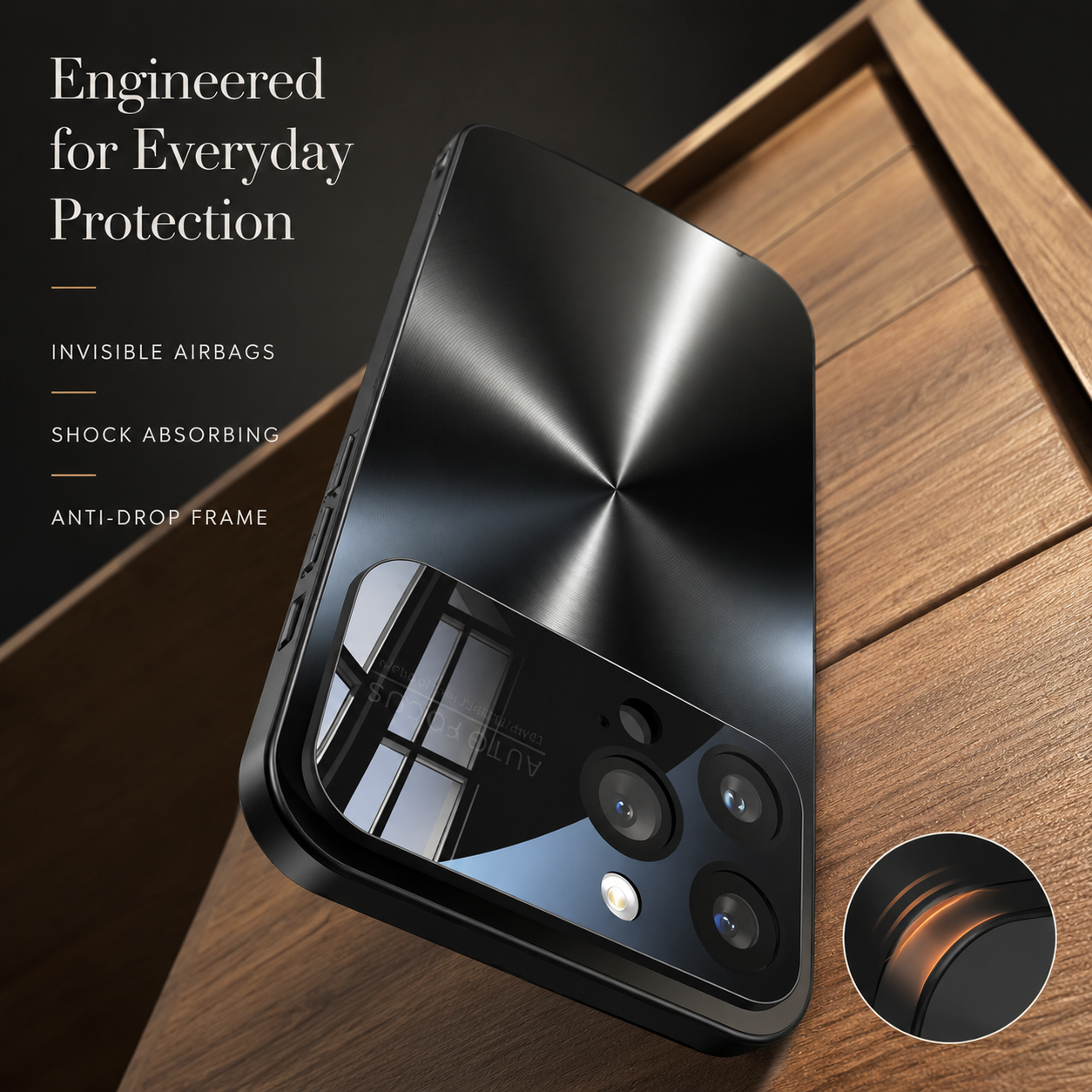 Premium iPhone Case Metal Back Protective Cover Shockproof Silicone Frame Camera Lens Protection Anti Scratch Heavy Duty Slim Full Coverage