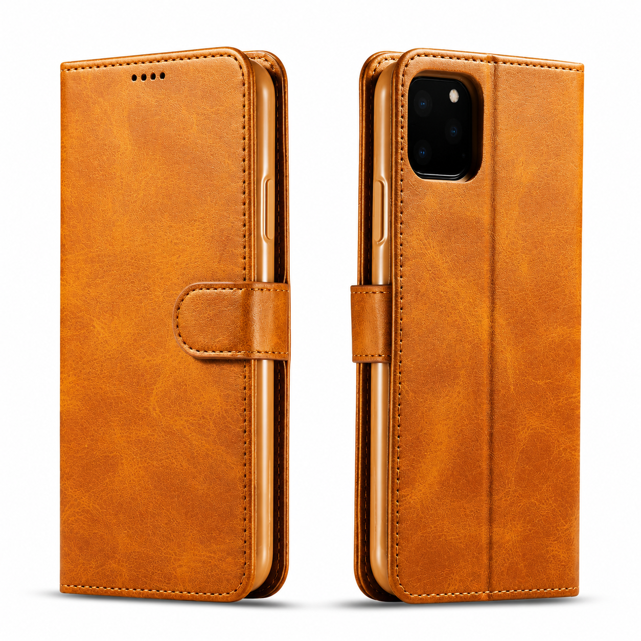 Premium iPhone Case Leather Wallet Flip Cover Card Holder Magnetic Closure Shockproof Camera Protection Slim Full Coverage Protective Design