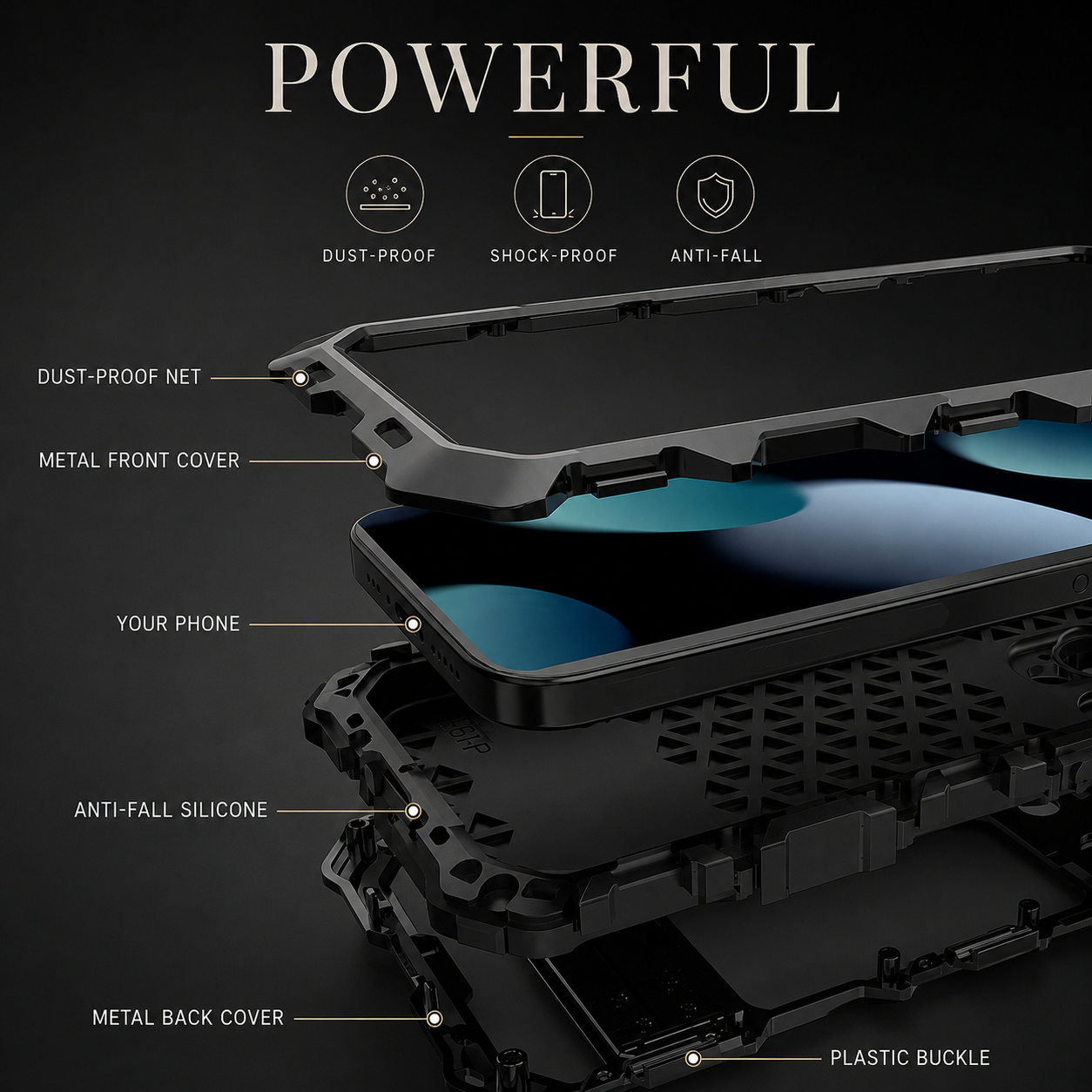 Premium iPhone Case MagSafe Compatible Magnetic Protective Cover 360 Metal Lock Frame Dual Tempered Glass Shockproof Camera Lens Guard Full Body Ultra Thin Design