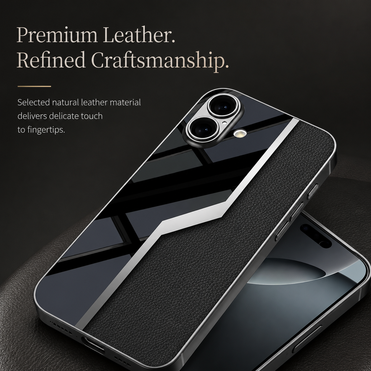 Premium iPhone Case Leather Plating Cover Soft TPU Edge Camera Lens Protection Shockproof Anti Scratch Ultra Thin Full Coverage Protective Design