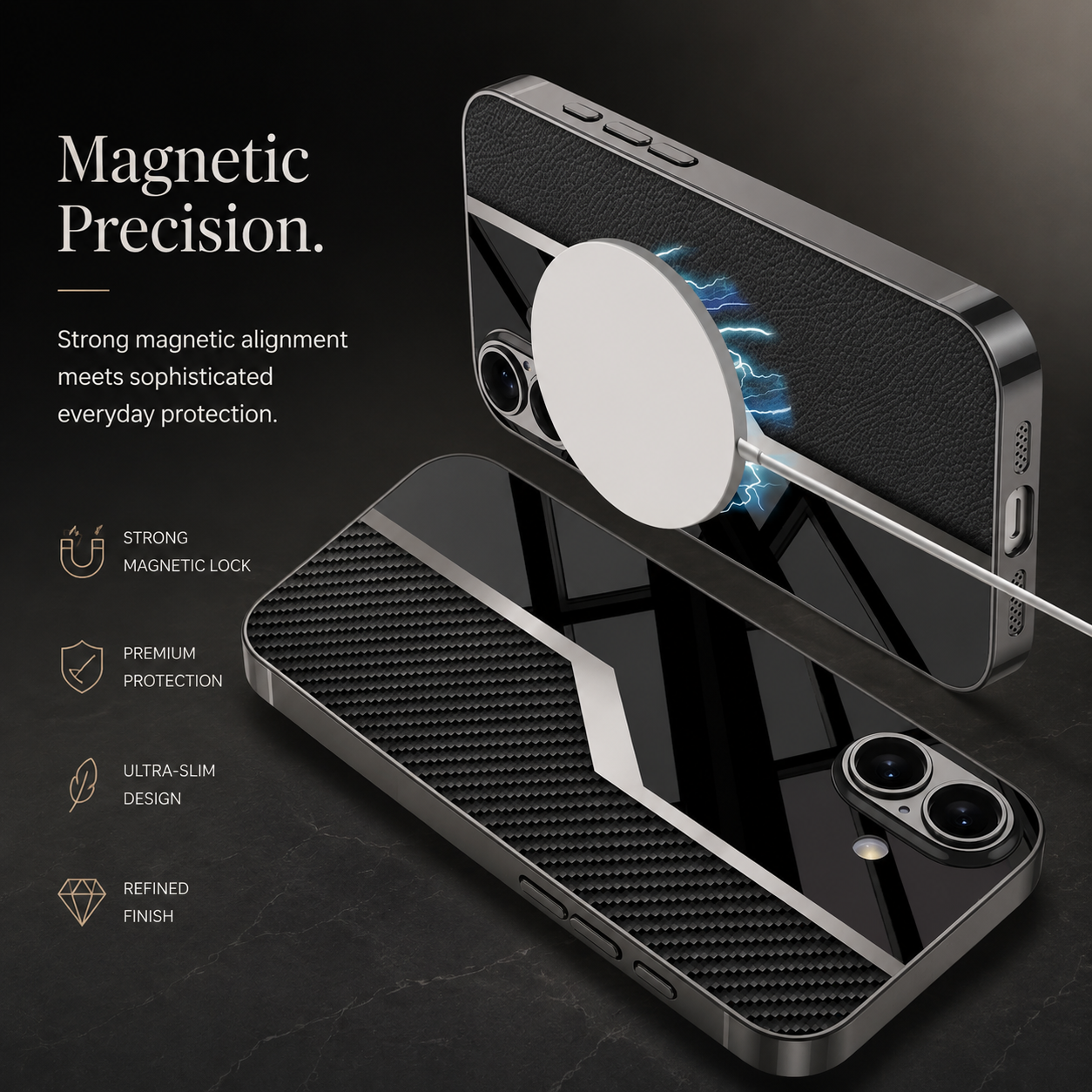 Premium iPhone Case Leather Plating Cover Soft TPU Edge Camera Lens Protection Shockproof Anti Scratch Ultra Thin Full Coverage Protective Design