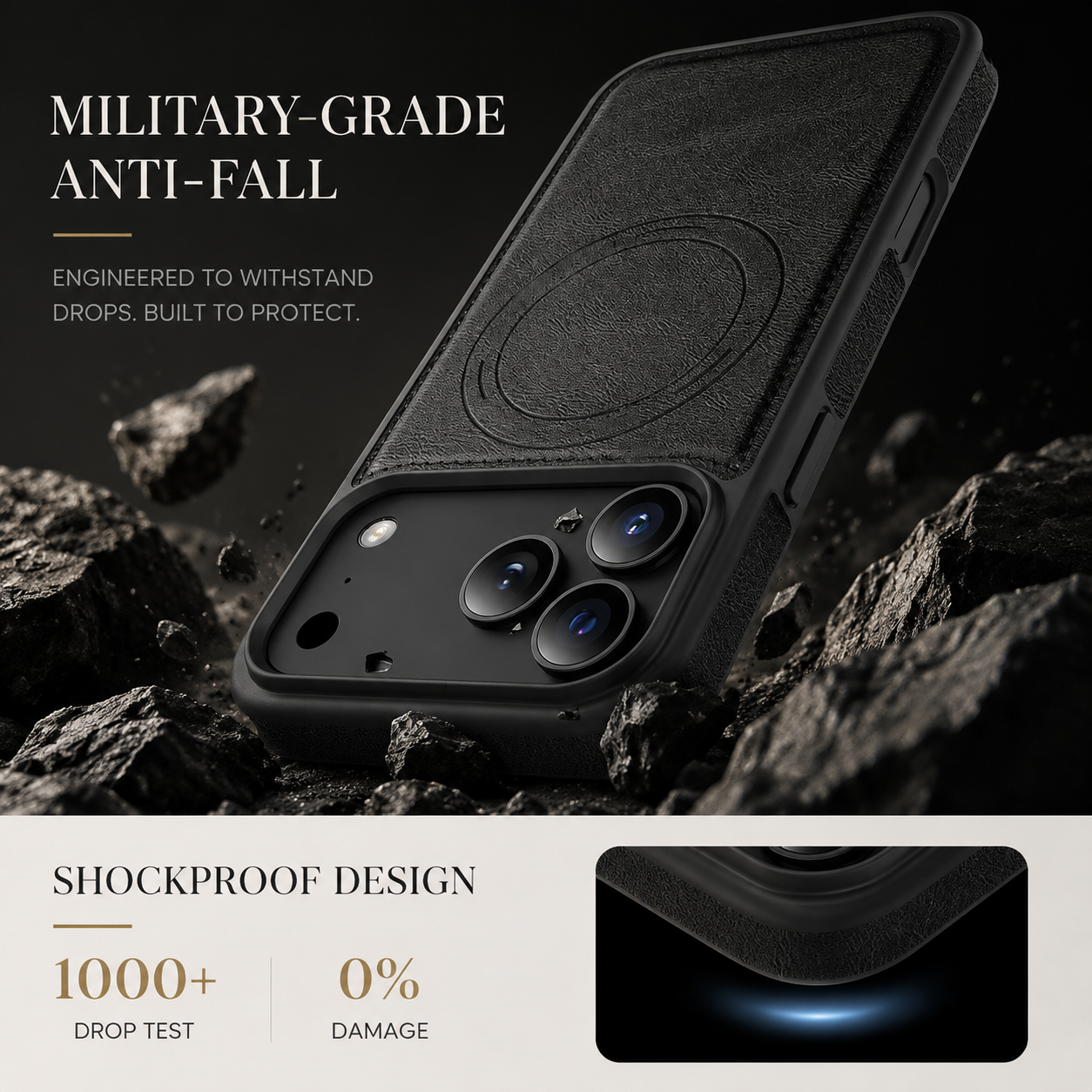 Premium iPhone Case MagSafe Compatible PU Leather Wallet Cover Card Holder Magnetic Shockproof Protective Anti Scratch Non Slip Full Coverage Design