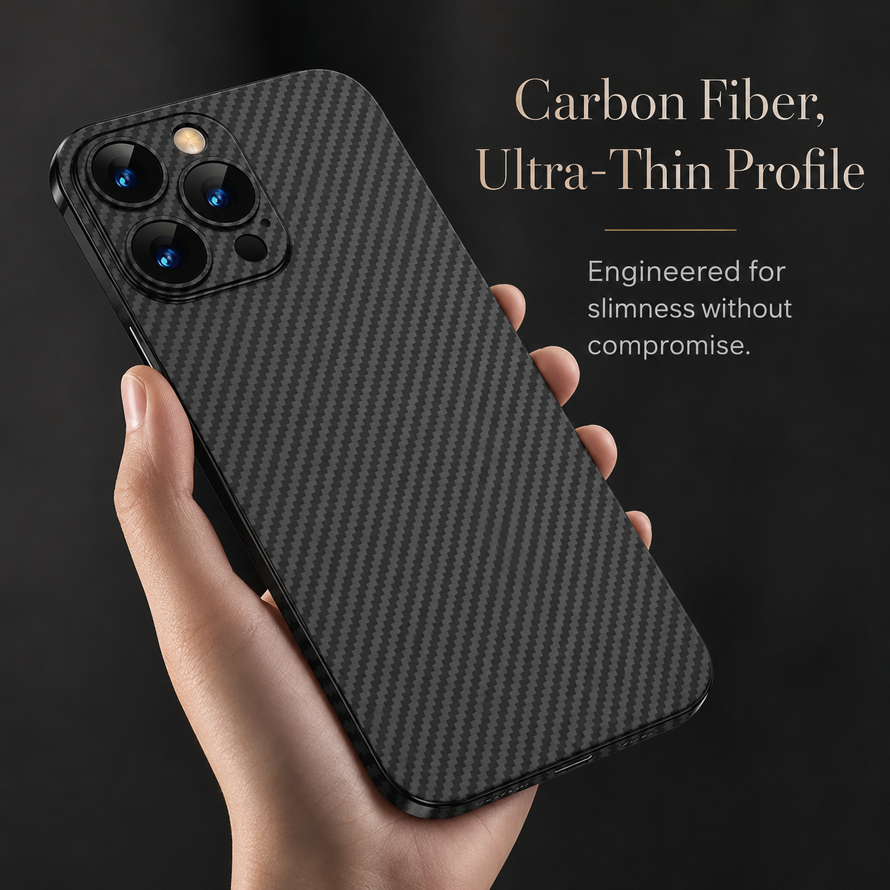 Premium iPhone Case Ultra Thin Carbon Fiber Matte Protective Cover Lightweight Anti Scratch Slim Hard Back Camera Protection Full Coverage