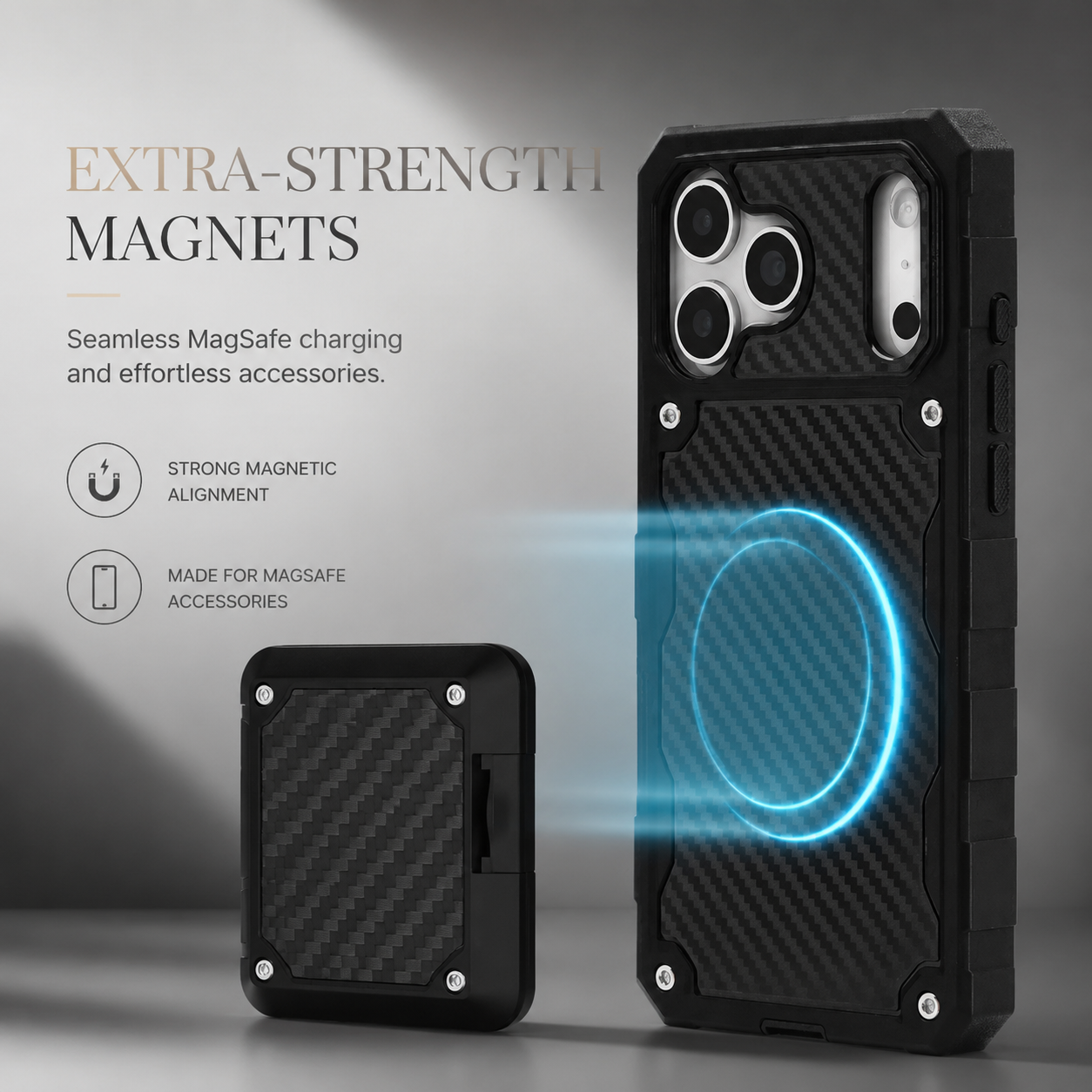 Premium iPhone Case MagSafe Compatible Rugged Heavy Duty Shockproof Protective Cover Anti Slip Grip Drop Protection Slim Durable Magnetic Design