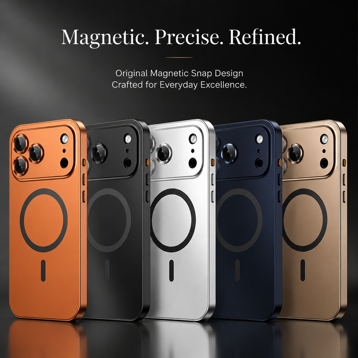 Premium iPhone Case MagSafe Compatible Magnetic Aluminum Frame PC Back Cover Shockproof Protective Camera Lens Protection Ultra Thin Full Coverage