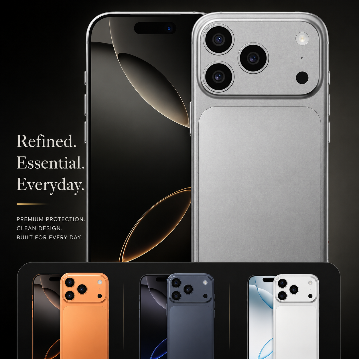 Premium iPhone Case Aramid Fiber Slim Hard Cover Matte Black Shockproof Protective Anti Scratch Lightweight Full Coverage Durable Design