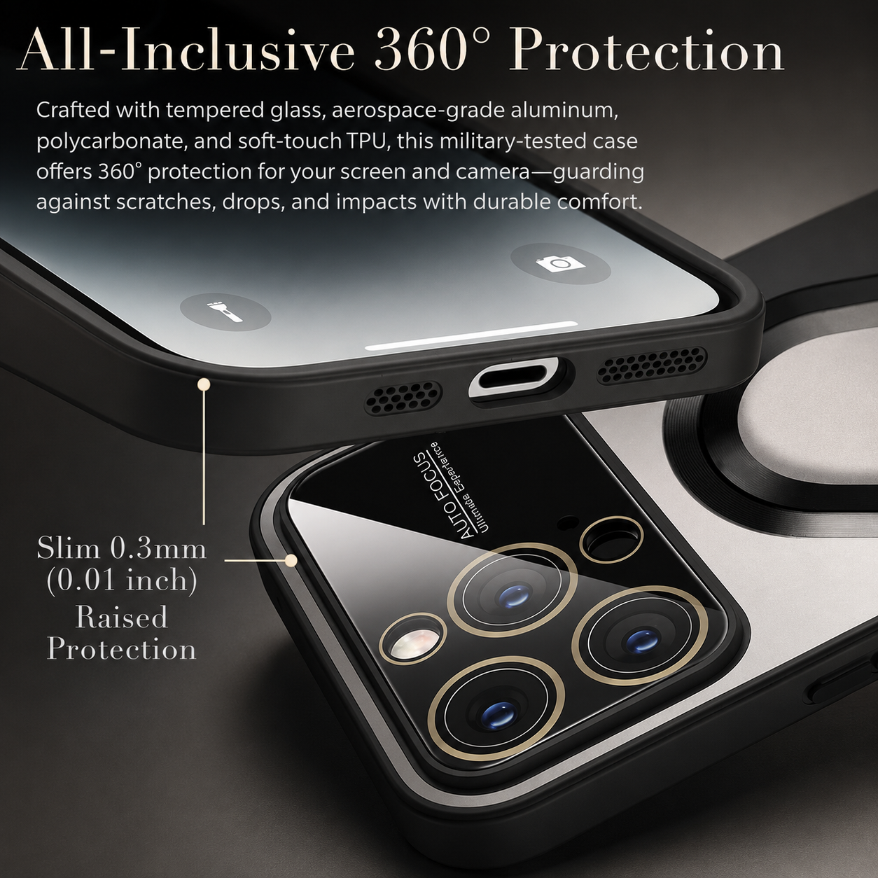 Premium iPhone Case MagSafe Compatible Magnetic Electroplated Glass Cover Shockproof Protective Camera Lens Protection Slim Reflective Hard Back