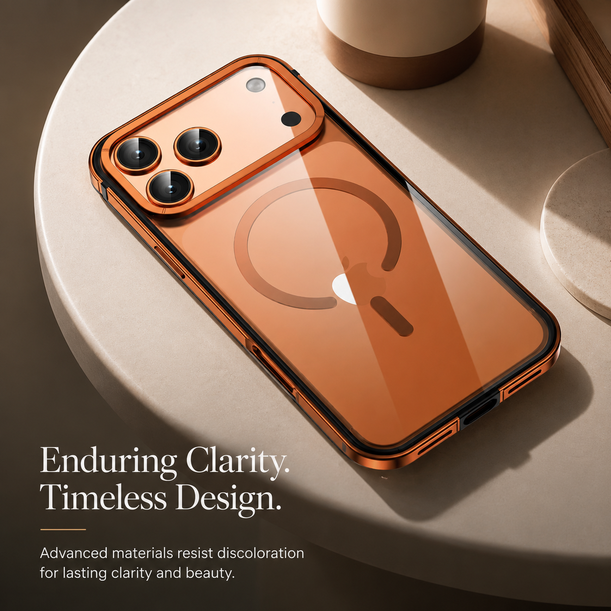 Premium iPhone Case MagSafe Compatible Magnetic Clear Back Aluminum Frame Shockproof Protective Cover Camera Lens Guard Slim Full Coverage Design