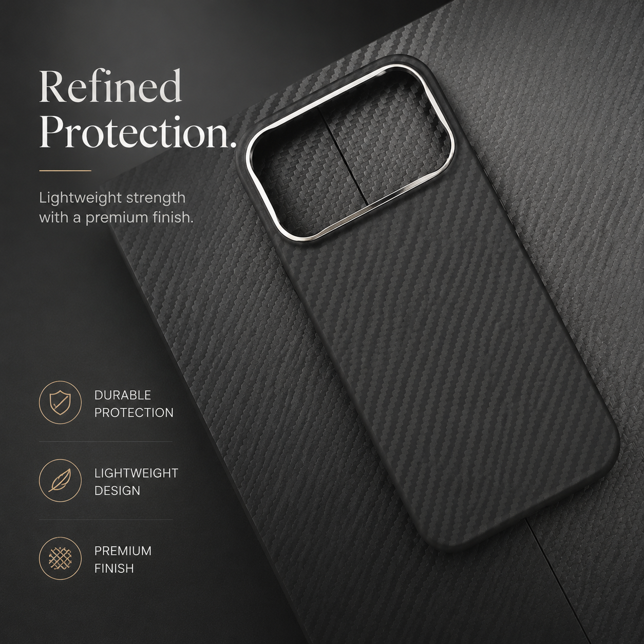 Premium iPhone Case MagSafe Compatible Aramid Carbon Fiber Ultra Thin Magnetic Protective Cover Shockproof Lightweight Slim Minimalist Design