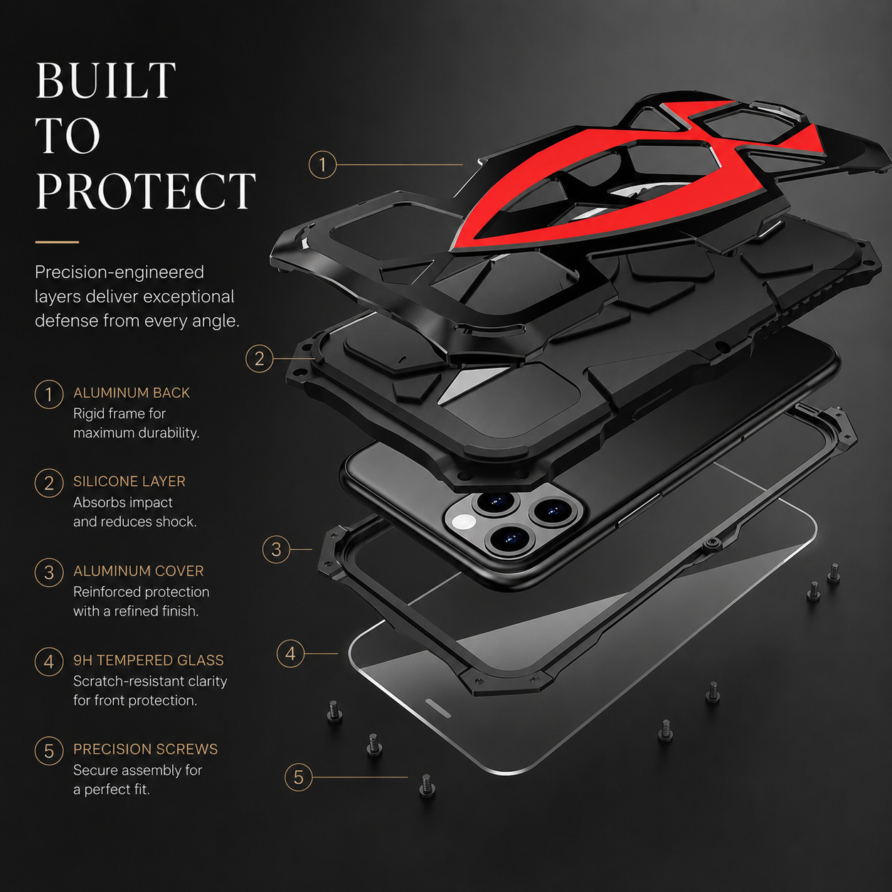 Premium iPhone Case MagSafe Compatible Magnetic Metal Armor Protective Cover Shockproof Camera Lens Protection Ultra Thin TPU Frame Full Coverage Design