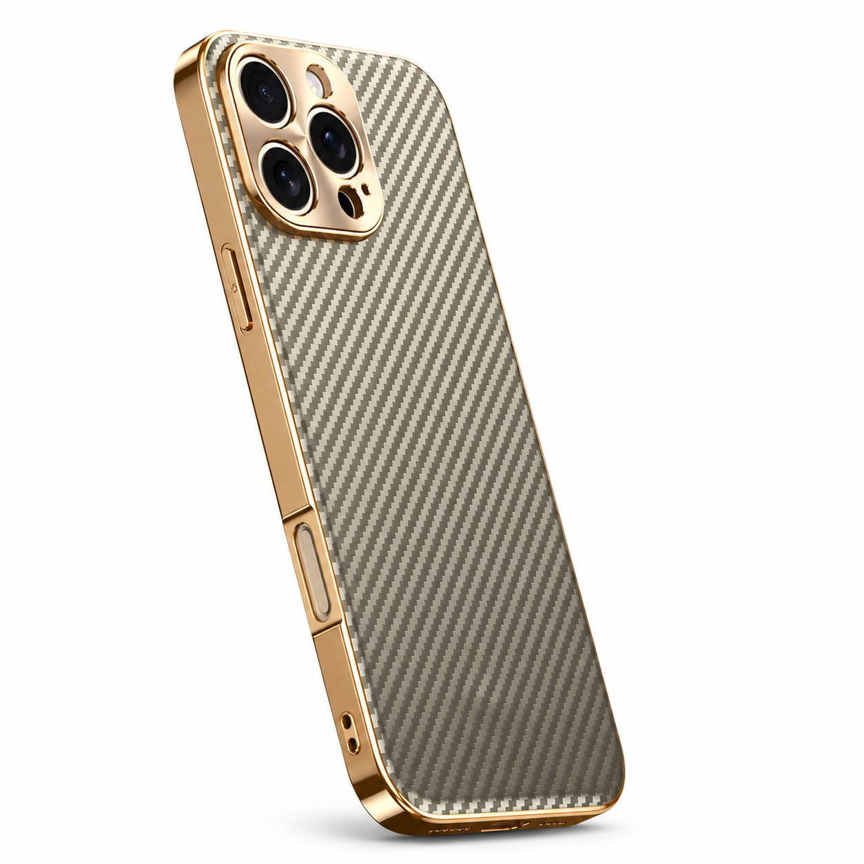 Premium iPhone Case Carbon Fiber Textured Leather Protective Cover Metal Camera Lens Guard Shockproof Slim Fit Durable Armor Design Full Coverage Case