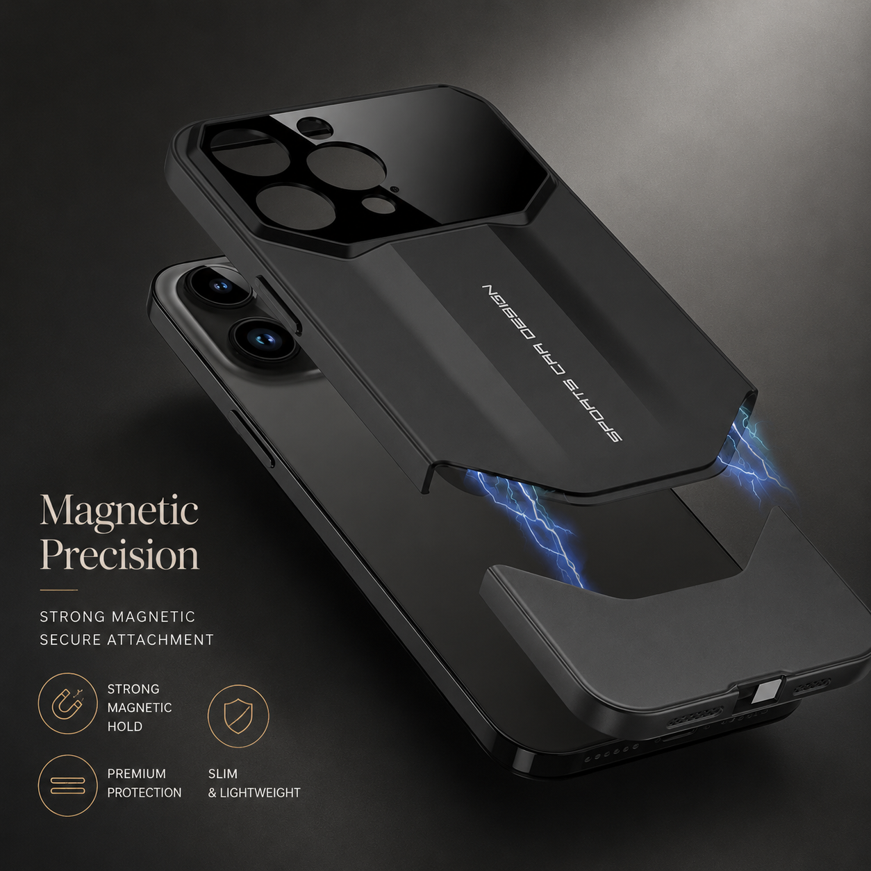 Premium iPhone Case Shockproof Protective Cover 2 in 1 Hard PC Camera Lens Protection Anti Scratch Slim Dustproof Full Coverage Supercar Design