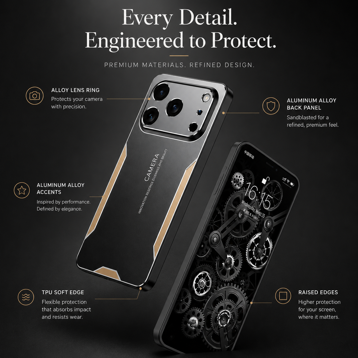 Premium iPhone Case MagSafe Compatible Metal Frosted Protective Cover Shockproof Silicone Bumper Camera Lens Protection Anti Scratch Slim Full Coverage