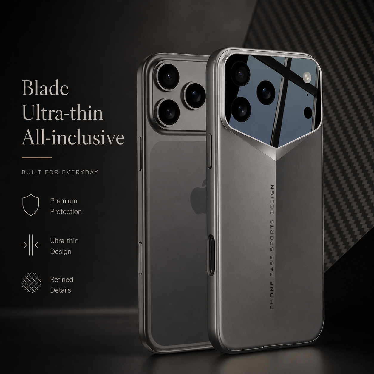 Premium iPhone Case Slim Matte Hard PC Cover Shockproof Anti Fingerprint Full Coverage Camera Lens Protection Lightweight Tough Protective Design