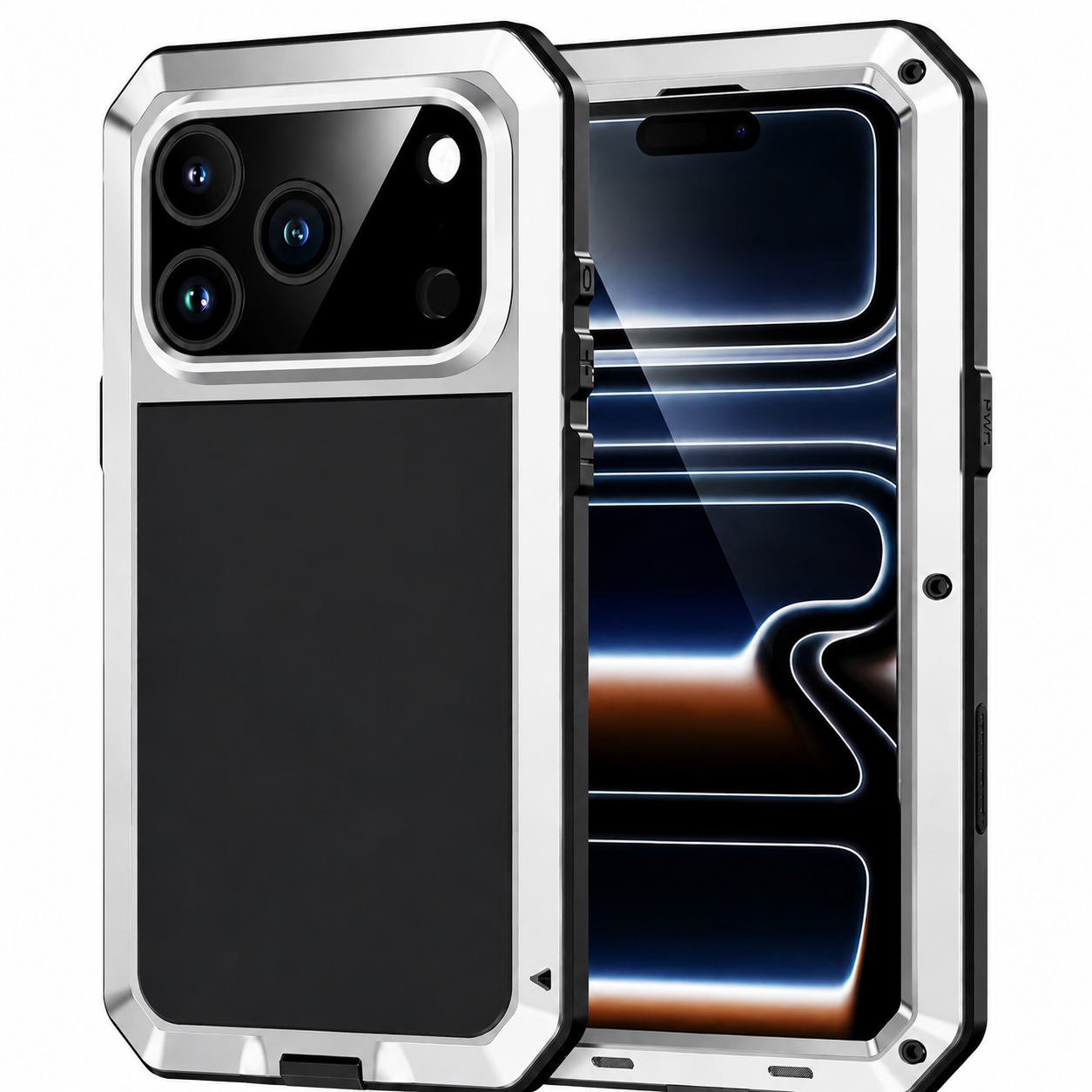 Premium iPhone Case MagSafe Compatible Magnetic Aluminum Armor Frame Cover Heavy Duty Shockproof Built In Glass Screen Protector Camera Lens Guard