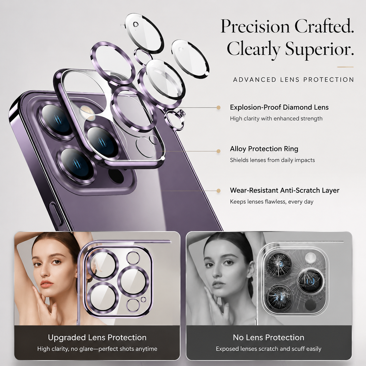 Premium iPhone Case MagSafe Compatible Magnetic Transparent Protective Cover Hard PC Back Silicone Bumper Shockproof Camera Lens Protection Anti Scratch Slim Design
