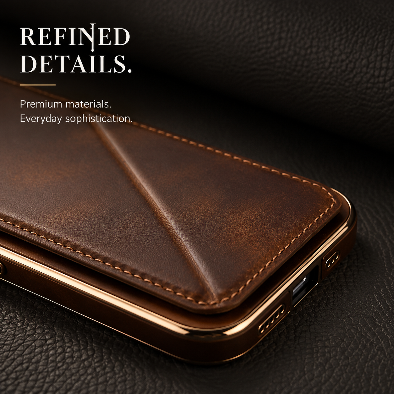 Premium iPhone Case Genuine Cowhide Leather Wallet Cover MagSafe Compatible Magnetic Card Holder Shockproof Camera Protection Slim Full Coverage