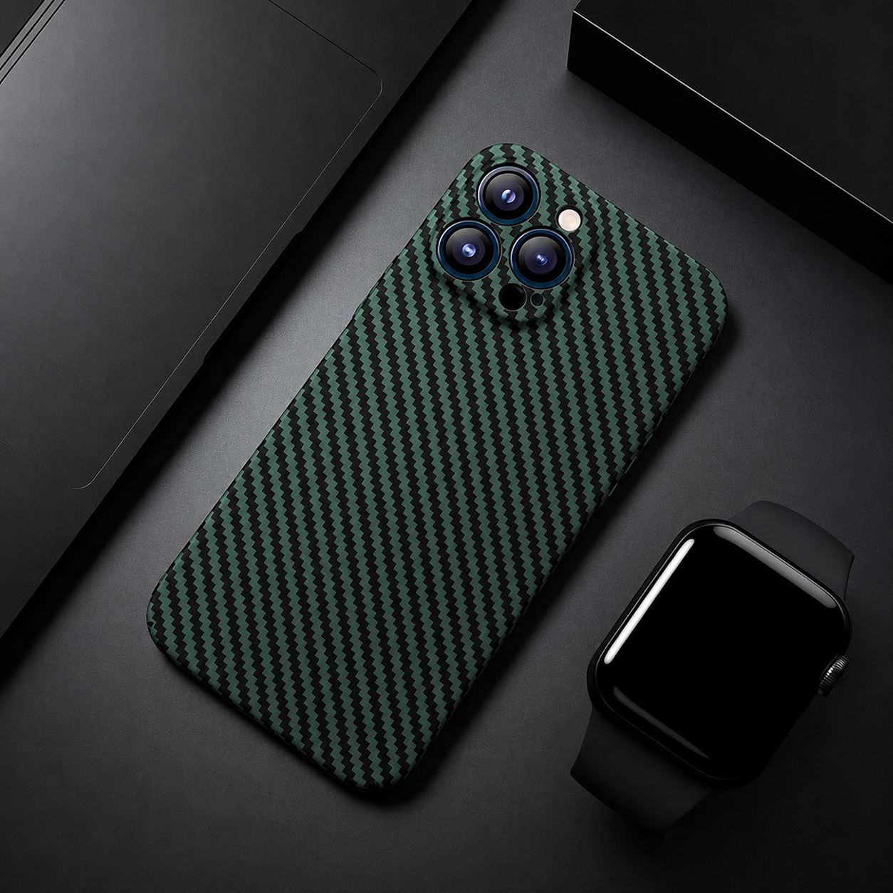 Premium iPhone Case Ultra Thin Carbon Fiber Matte Protective Cover Lightweight Anti Scratch Slim Hard Back Camera Protection Full Coverage