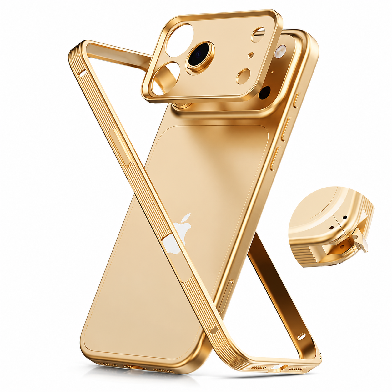 Premium iPhone Case MagSafe Compatible Magnetic Metal Frame Cover Heat Dissipation Design Shockproof Protective Camera Lens Guard Anti Slip Grip Slim Structure
