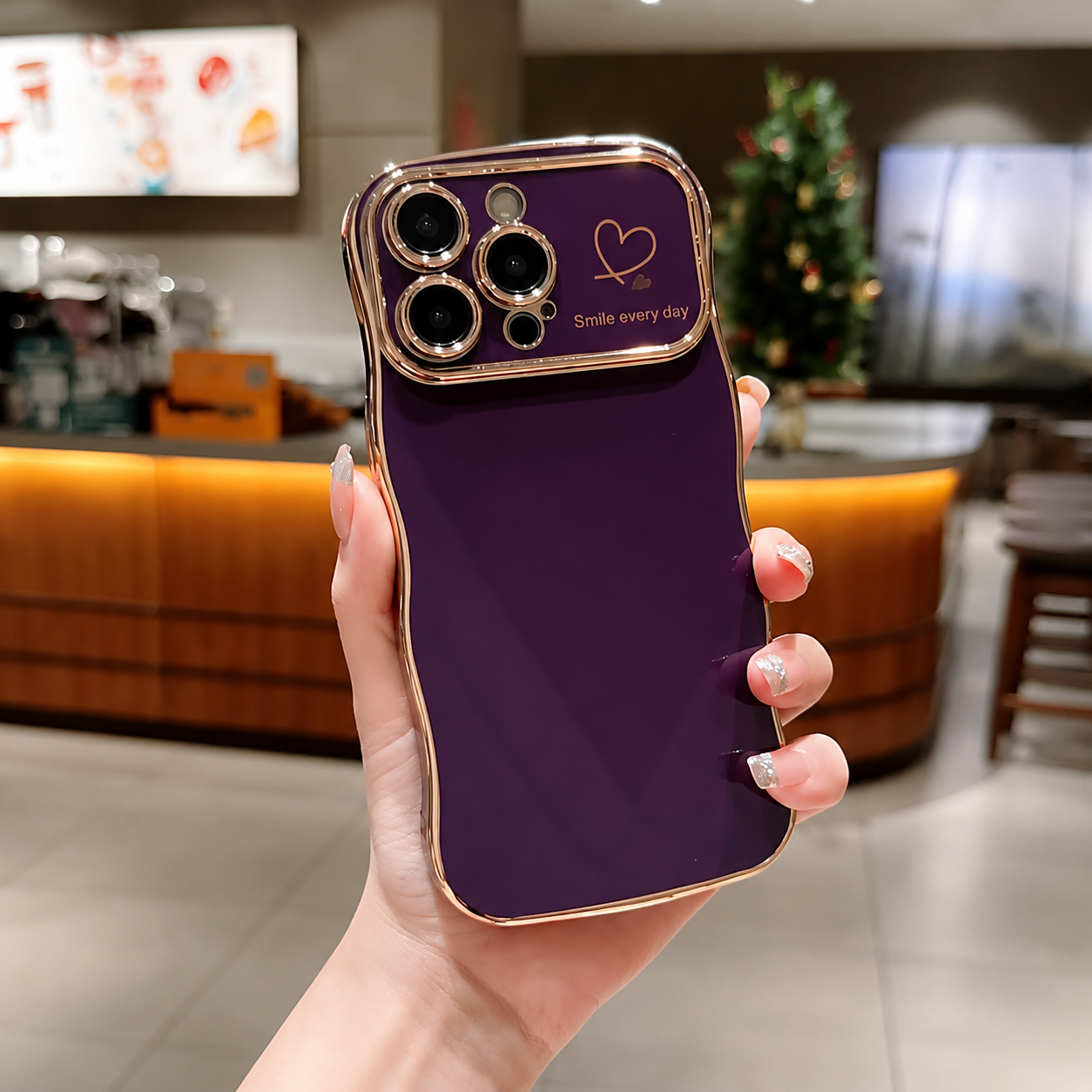 Premium iPhone Case MagSafe Compatible Transparent Plating Wave Heart Design Shockproof Protective Cover Camera Lens Protection Ultra Thin Full Coverage