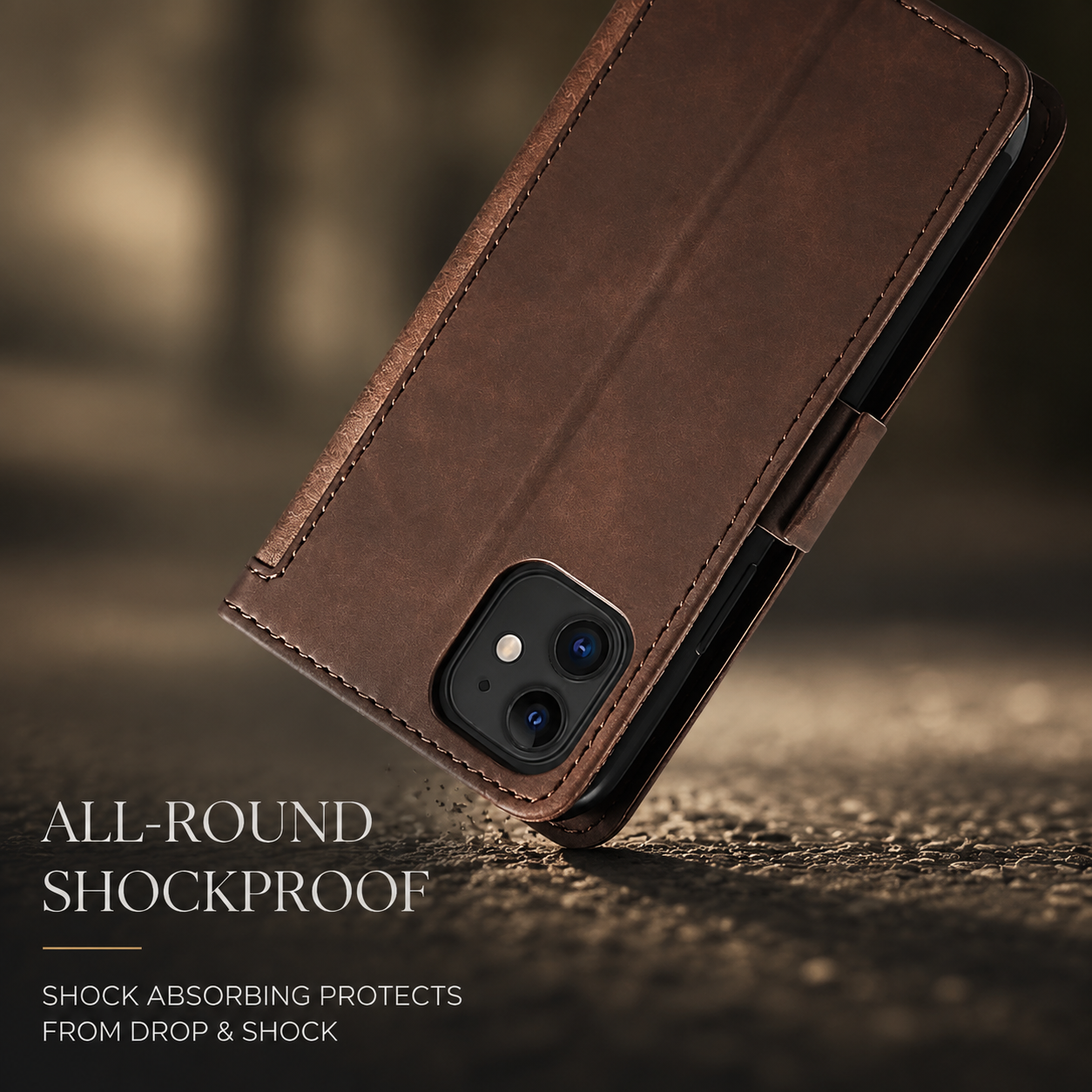 Premium iPhone Case Leather Wallet Flip Cover MagSafe Compatible Card Holder Magnetic Closure Shockproof Camera Protection Stand Full Coverage