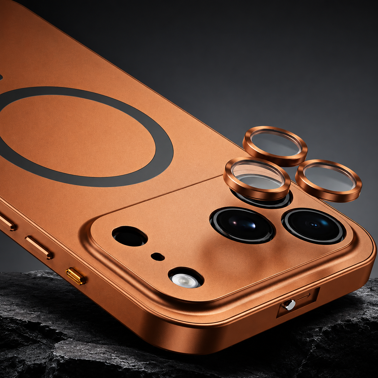 Premium iPhone Case MagSafe Compatible Magnetic Aluminum Frame PC Back Cover Shockproof Protective Camera Lens Protection Ultra Thin Full Coverage