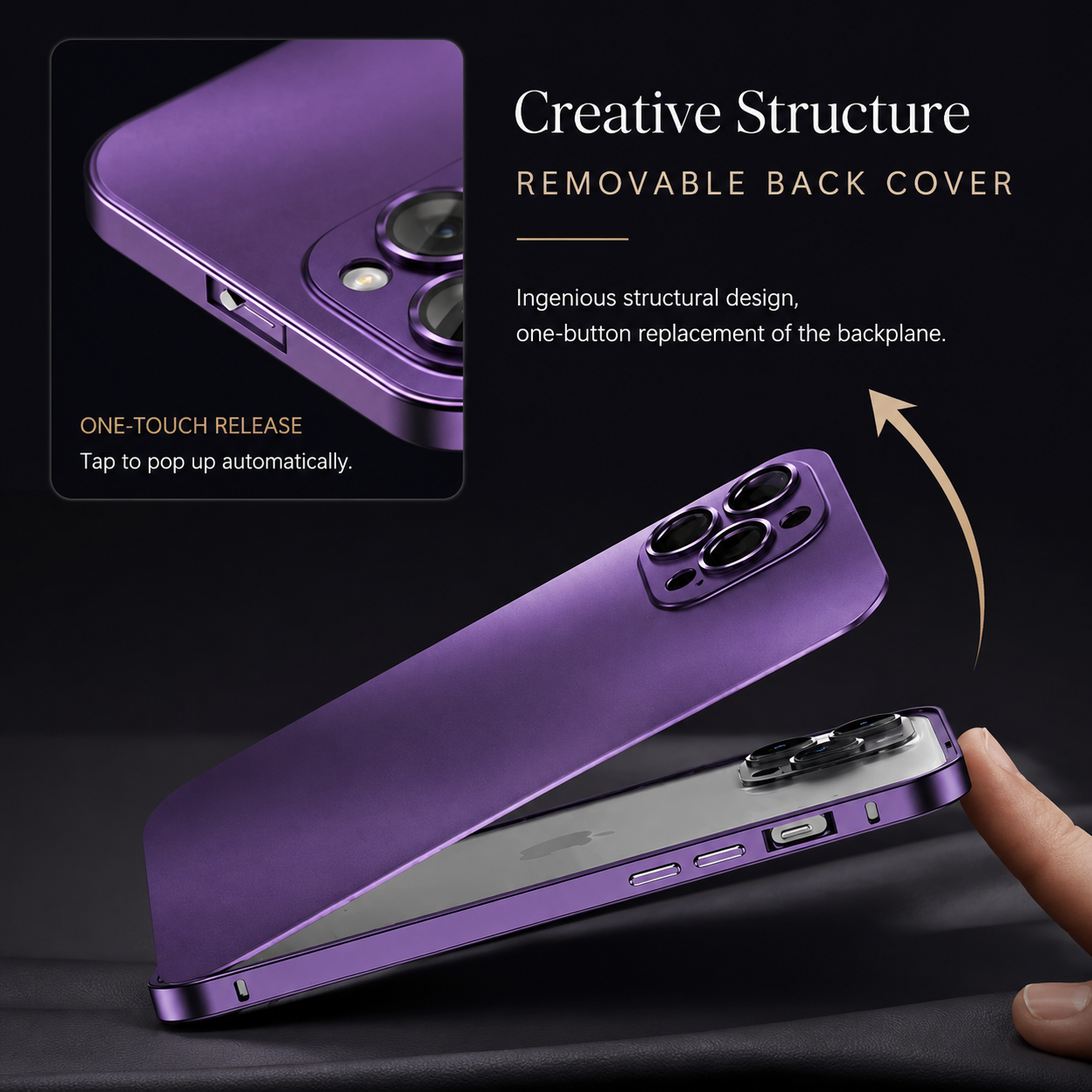 Premium iPhone Case Aluminum Metal Frame Protective Cover Shockproof Camera Lens Protection Wireless Charging Slim Lightweight PC Back Full Coverage