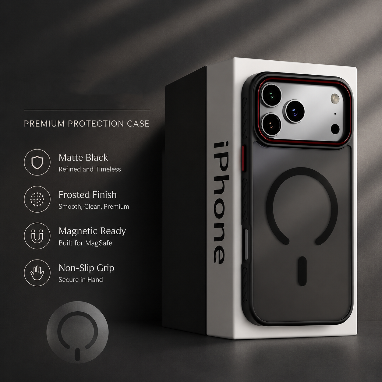 Premium iPhone Case MagSafe Compatible Magnetic Transparent Matte Cover Shockproof Protective Frame Camera Lens Protection Slim Full Coverage