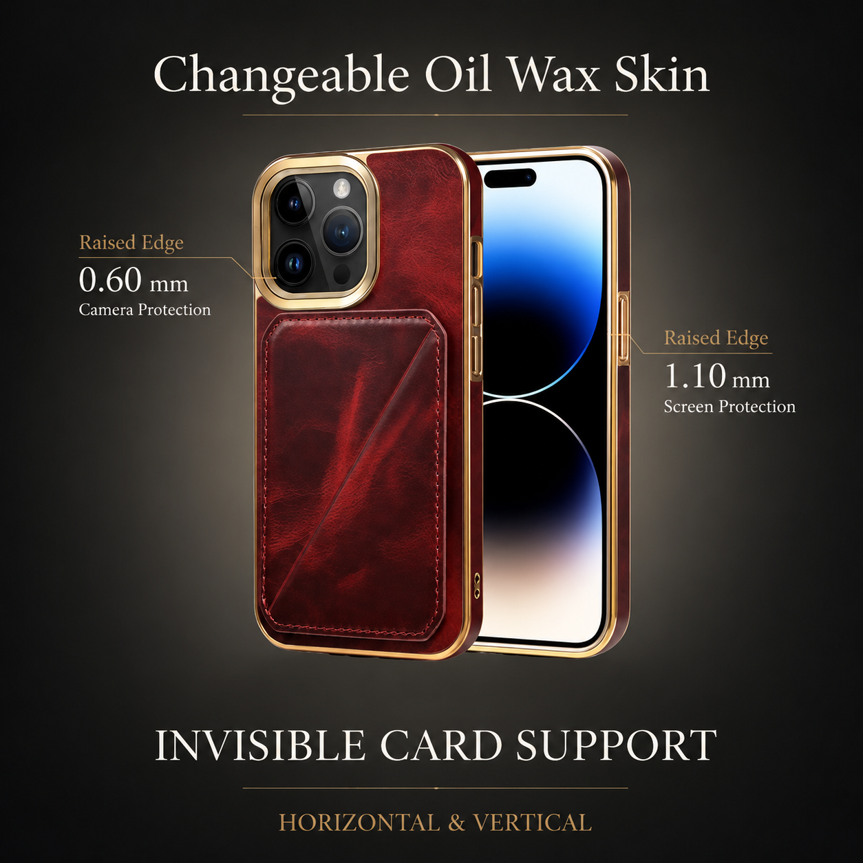 Premium iPhone Case Genuine Cowhide Leather Wallet Cover MagSafe Compatible Magnetic Card Holder Shockproof Camera Protection Slim Full Coverage