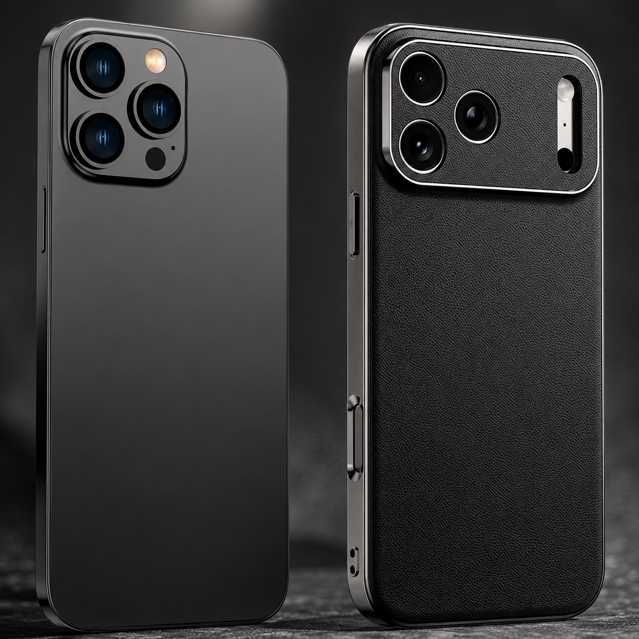 Premium iPhone Case Genuine Leather Cover Shockproof Protective Frame Full Camera Lens Protection Anti Slip Matte Finish Slim Full Coverage