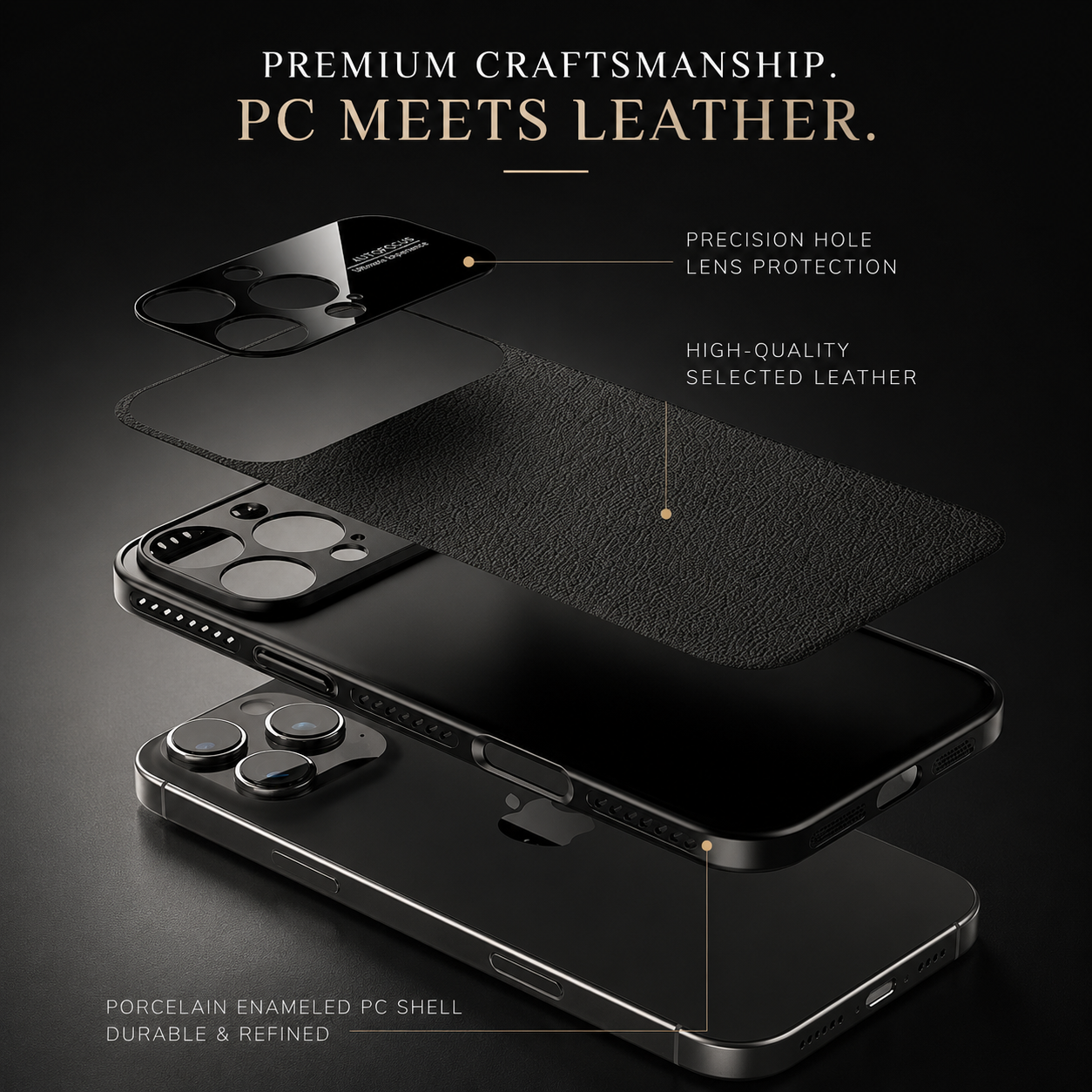 Premium iPhone Case MagSafe Magnetic Leather Border Cover Shockproof Heat Dissipation Camera Protection Anti Fingerprint Slim Full Coverage Design