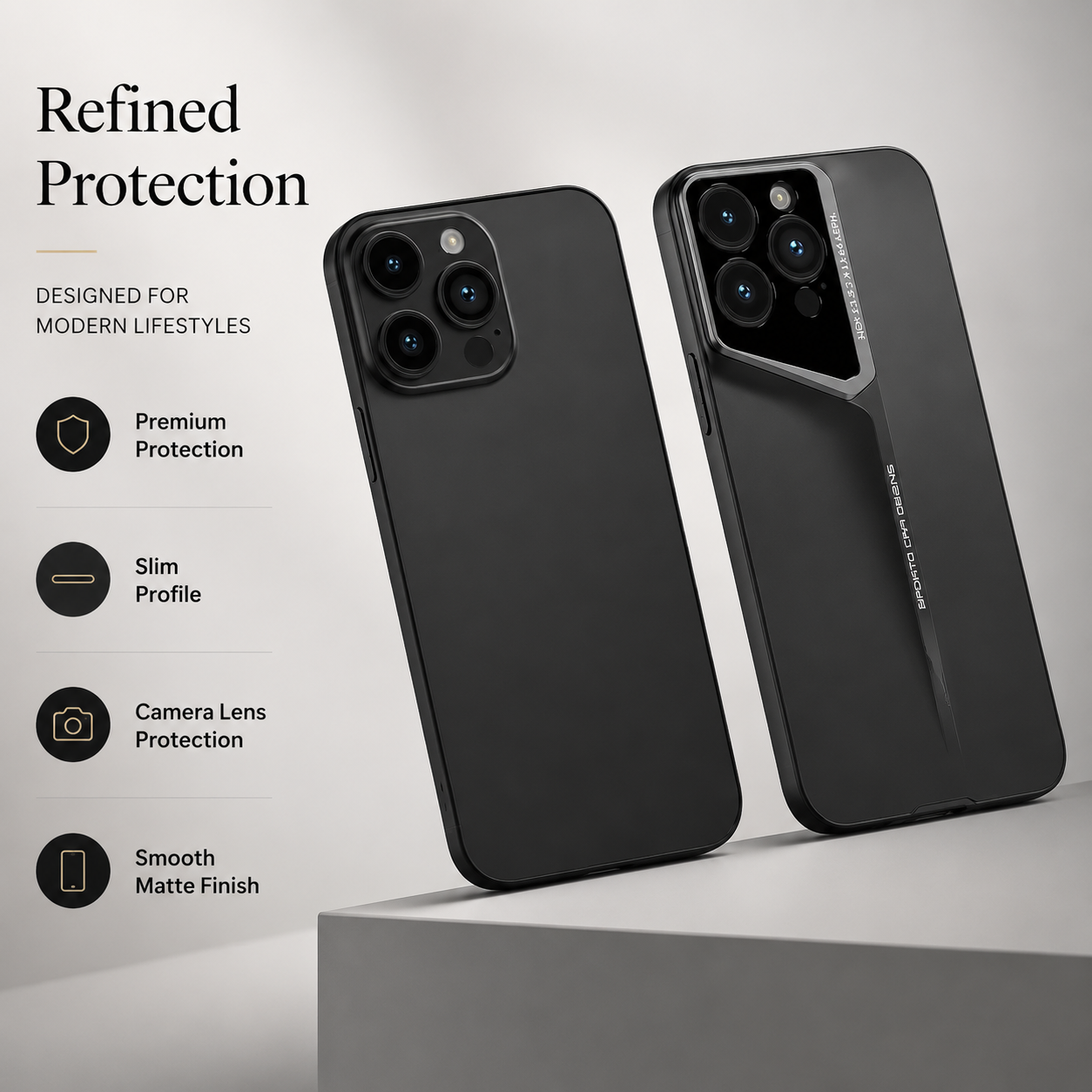 Premium iPhone Case Ultra Thin Protective Cover Titanium Style Shockproof Camera Lens Protection Anti Scratch Lightweight Anti Slip Slim Full Coverage