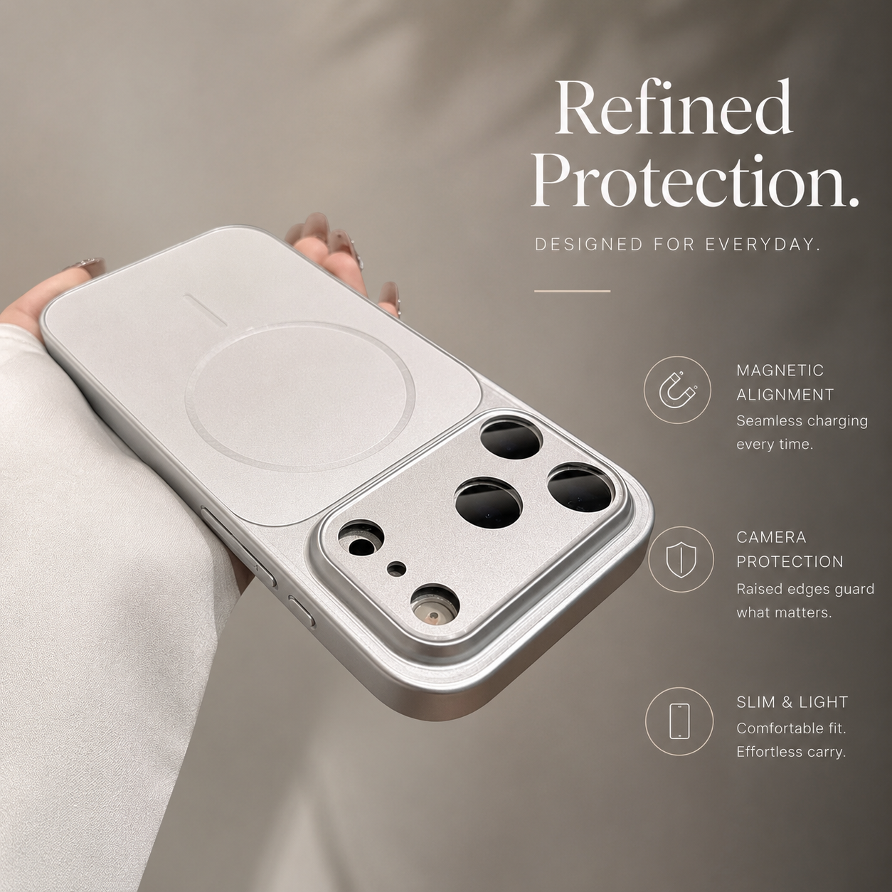 Premium iPhone Case MagSafe Compatible Magnetic Matte Protective Cover Shockproof PC Back Glass Camera Lens Guard Anti Fingerprint Slim Full Coverage Design