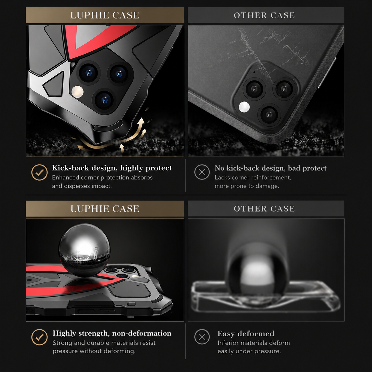 Premium iPhone Case MagSafe Compatible Magnetic Metal Armor Protective Cover Shockproof Camera Lens Protection Ultra Thin TPU Frame Full Coverage Design