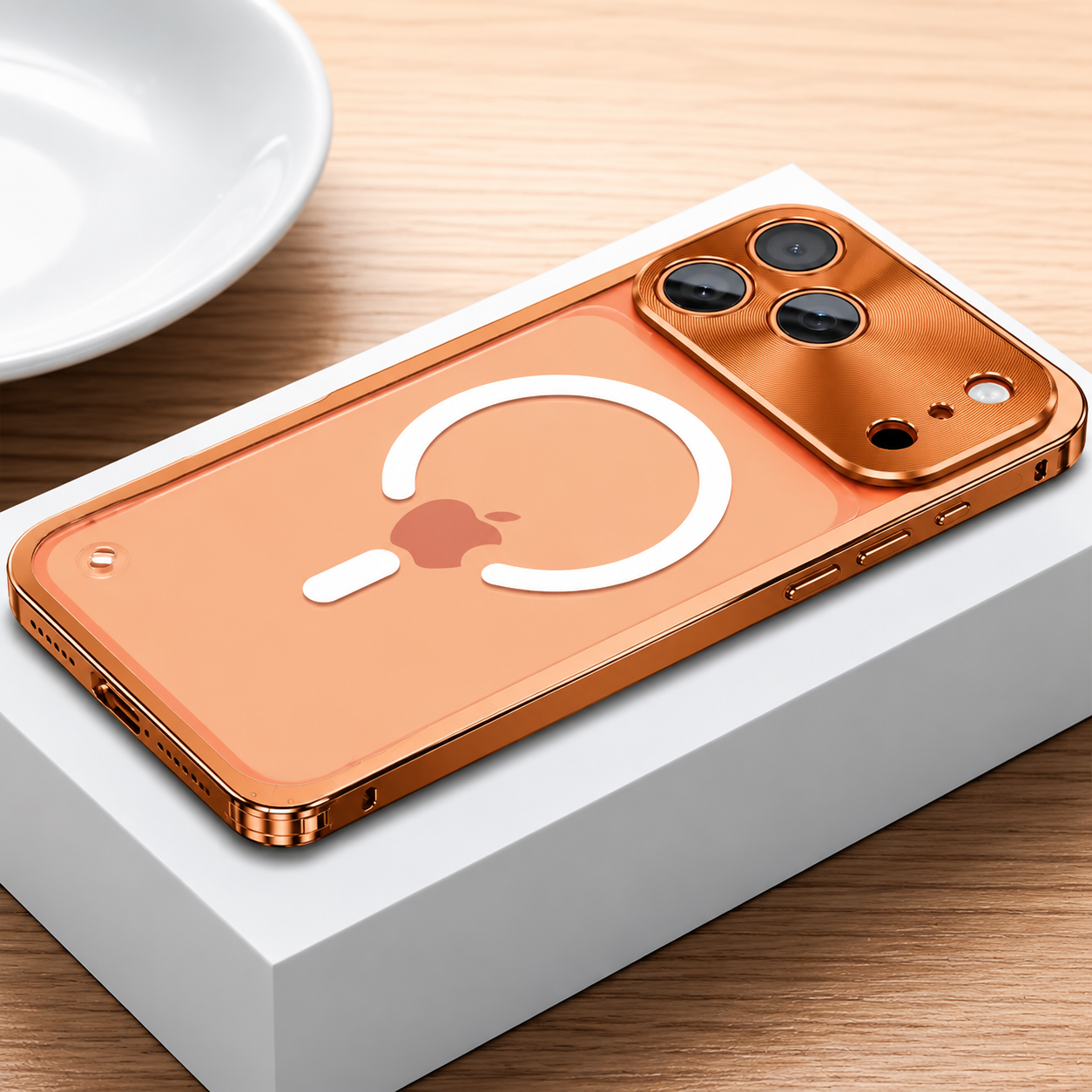 Premium iPhone Case MagSafe Compatible Magnetic Aluminum Bumper Frame Matte Transparent Back Shockproof Protective Camera Lens Guard Slim Full Coverage