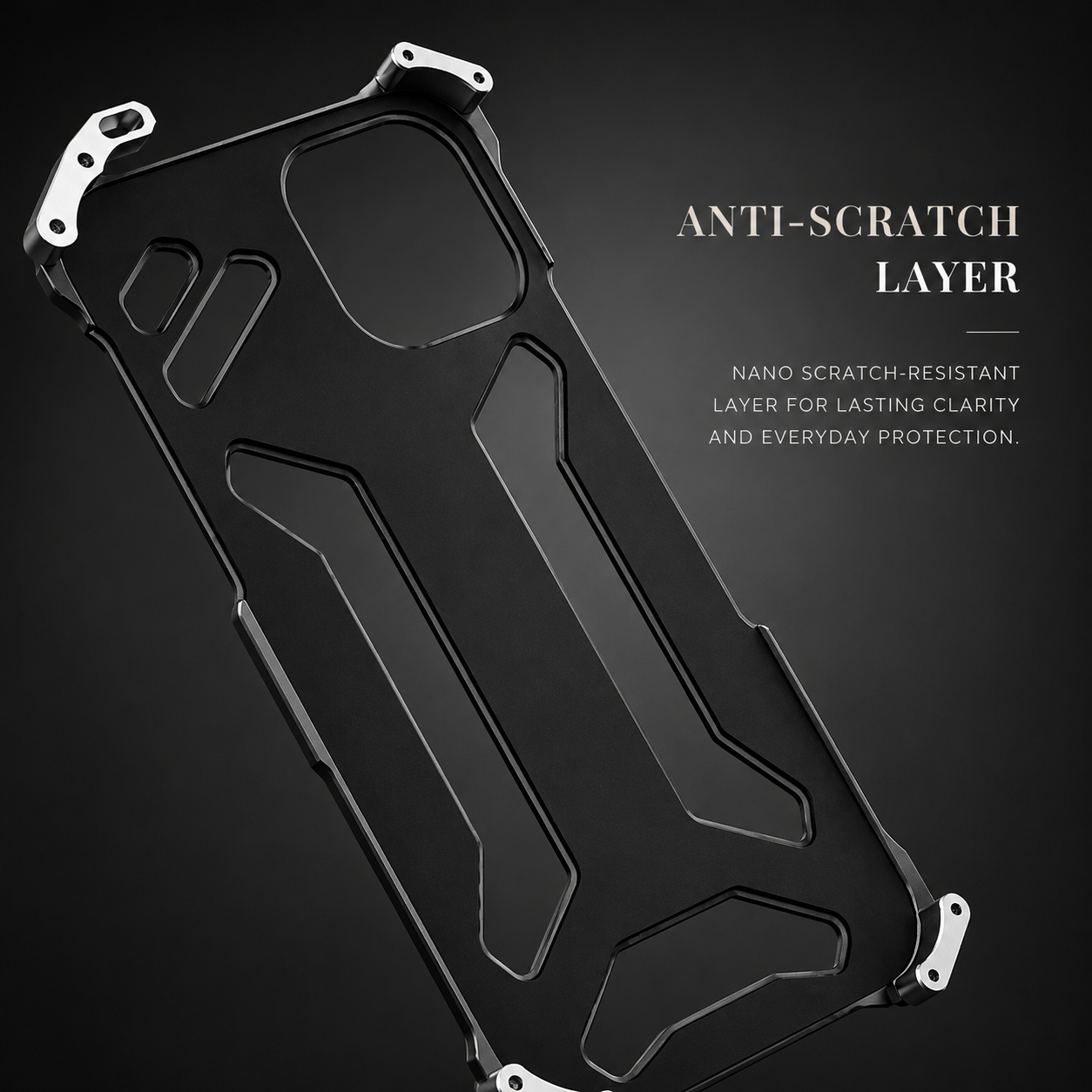 Premium iPhone Case Slim Aluminum Metal Shockproof Cover Hard Back Anti Fingerprint Non Slip Heavy Duty Full Coverage Scratch Resistant Protective Design