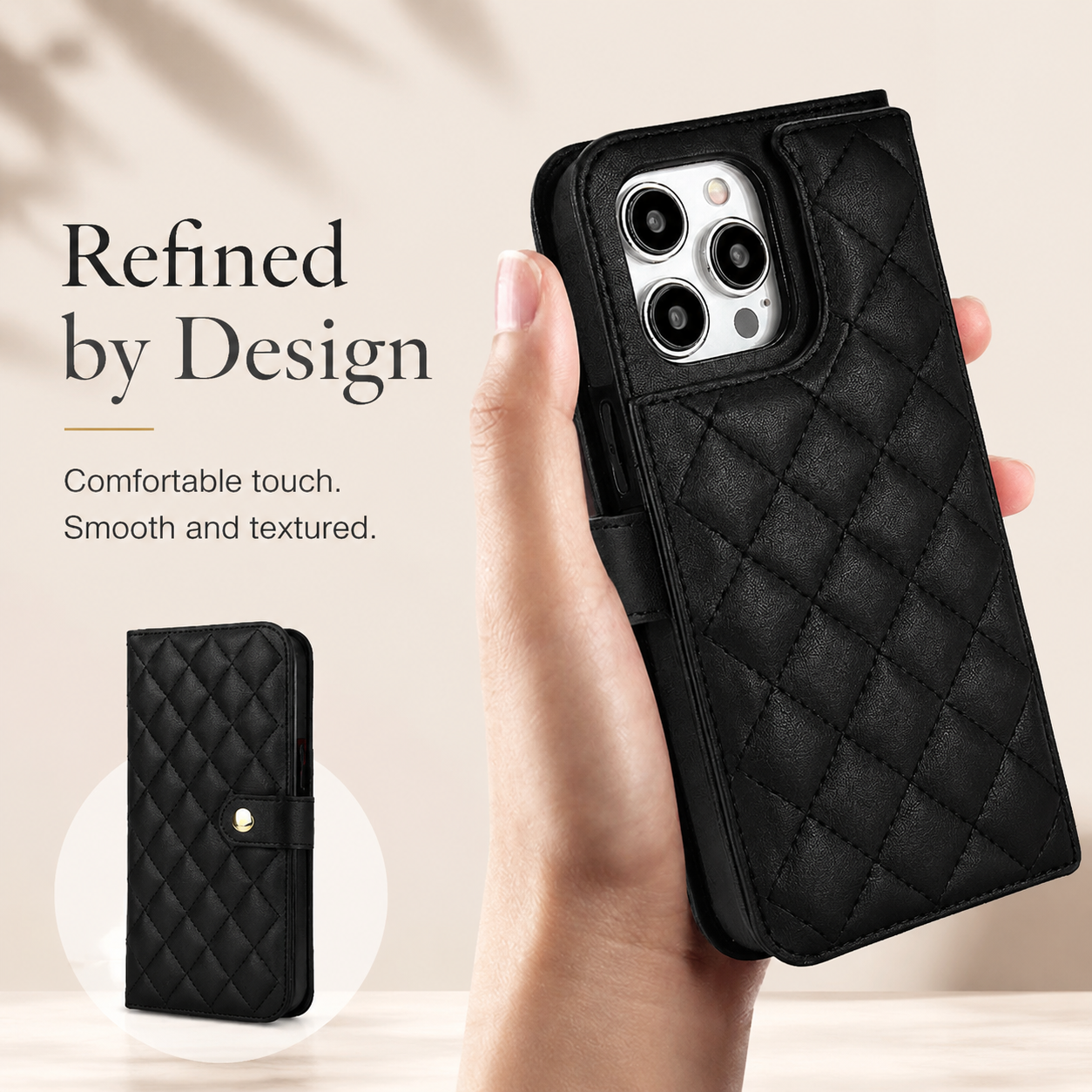 Premium iPhone Wallet Case Crossbody Flip Cover RFID Blocking Card Holder PU Leather Magnetic Closure Shockproof Full Coverage Strap Protective Case