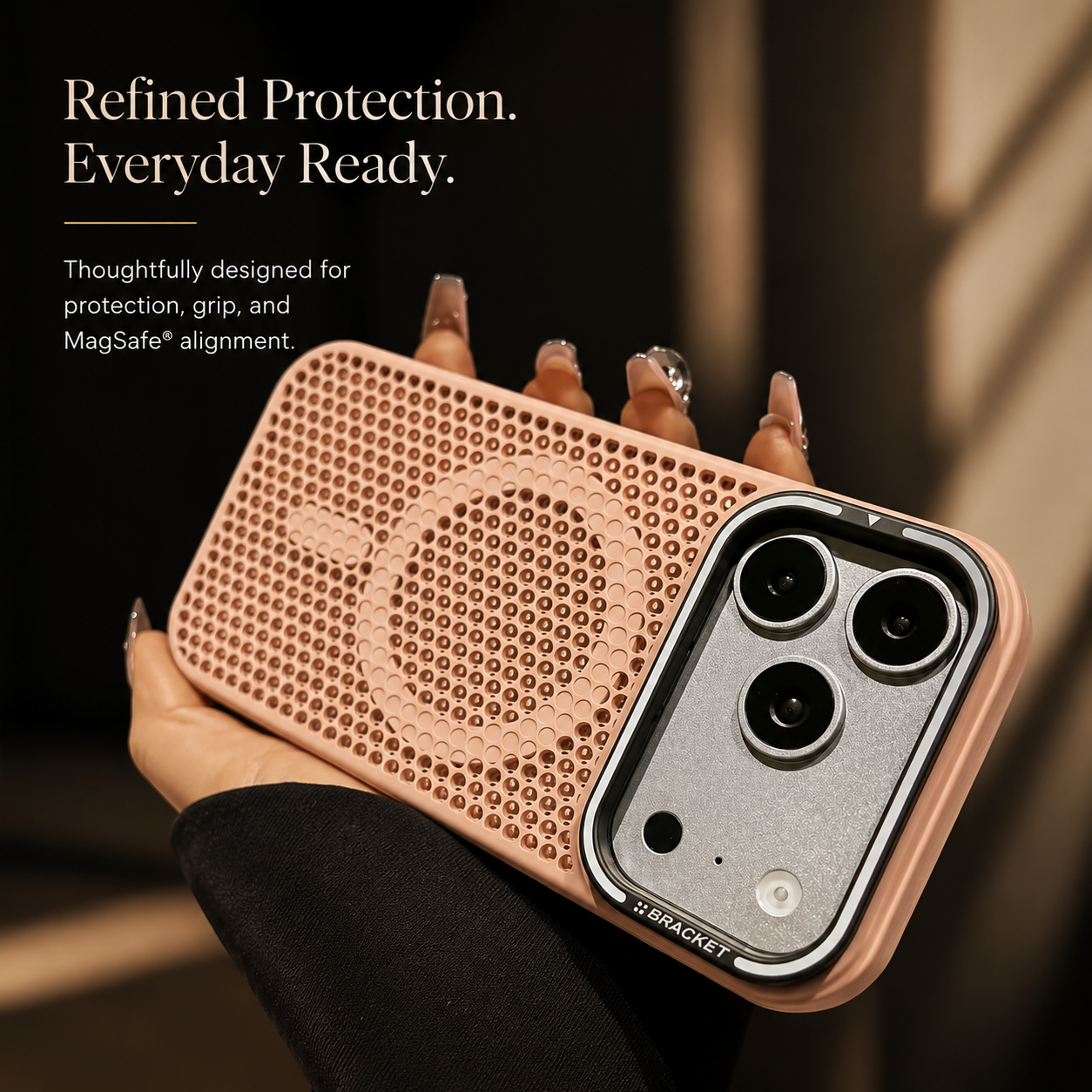 Premium iPhone Case MagSafe Compatible Magnetic Camera Stand Mesh Cooling Shockproof Protective Cover Anti Scratch Matte Camera Lens Protection Slim Full Coverage