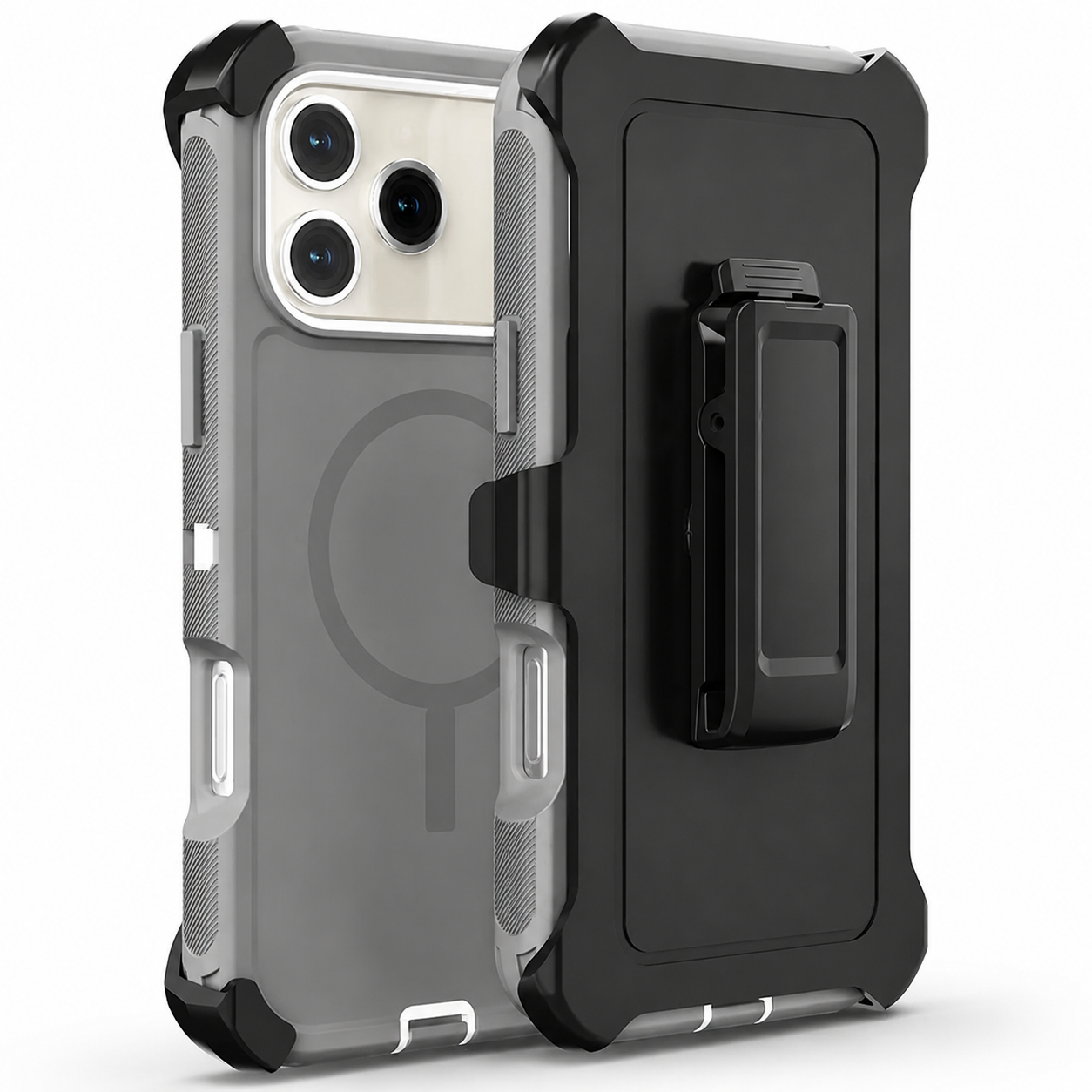 Premium iPhone Case Rugged Defender Magnetic Dual Layer Shockproof Armor Protective Cover Belt Clip Holder Heavy Duty Anti Slip Grip Full Port Protection Design