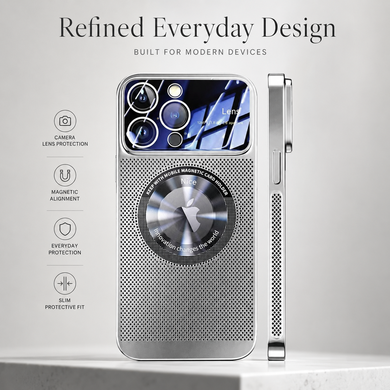 Premium iPhone Case MagSafe Compatible Magnetic Protective Cover Cooling Mesh Back Shockproof Camera Lens Protection Slim Full Coverage