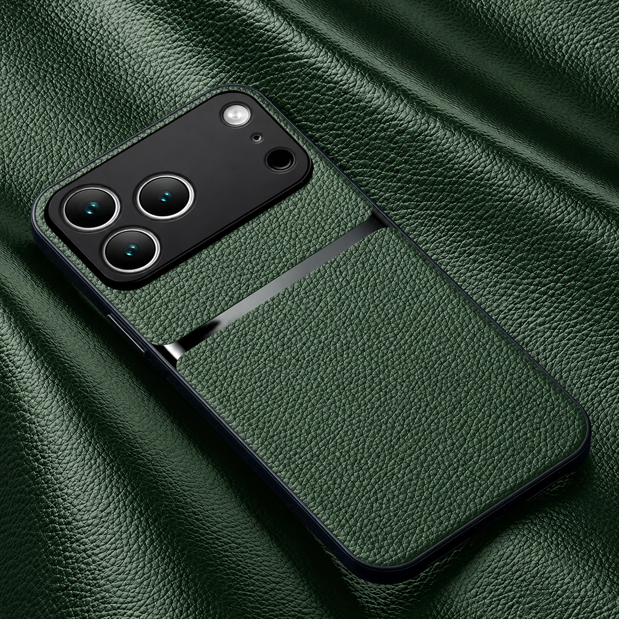 Premium iPhone Case Leather Pattern Silicone Back Cover Shockproof Protective Armor Full Coverage Slim Anti Slip Durable Design Protective Phone Case