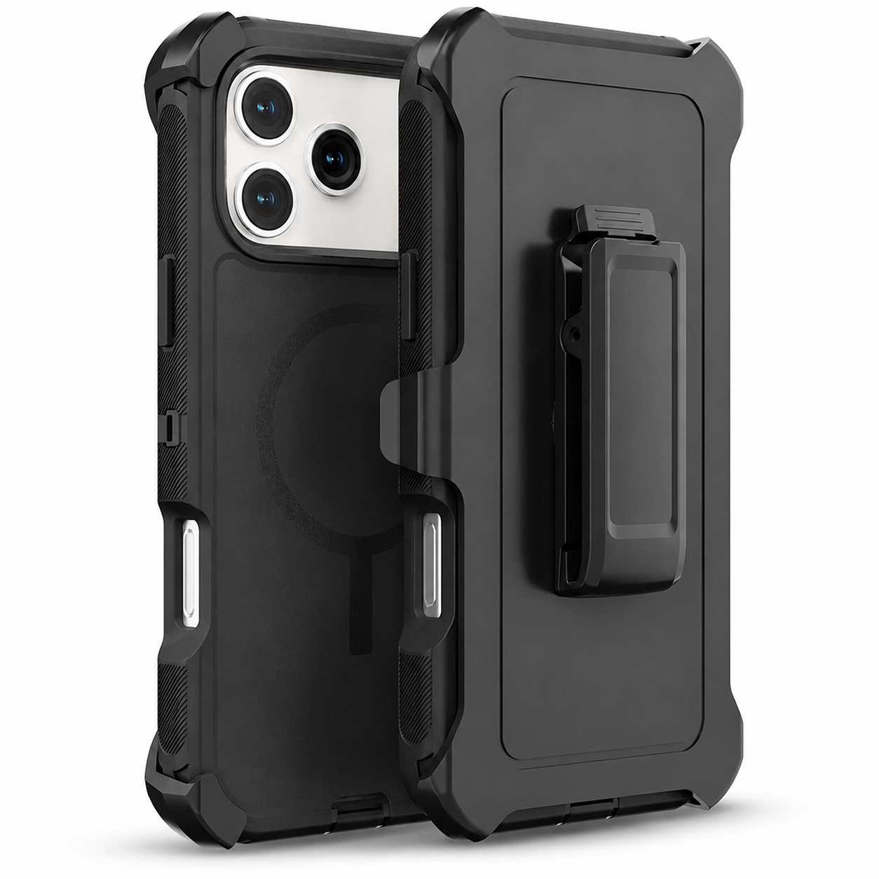 Premium iPhone Case Rugged Defender Magnetic Dual Layer Shockproof Armor Protective Cover Belt Clip Holder Heavy Duty Anti Slip Grip Full Port Protection Design
