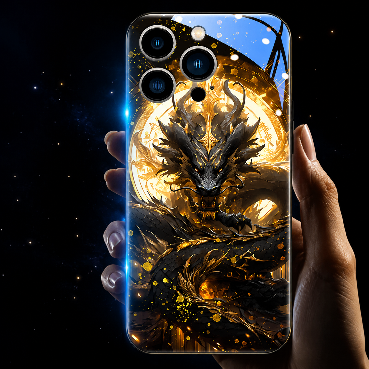 Premium iPhone Case LED Luminous Protective Cover Sound Reactive Tempered Glass Shockproof Camera Lens Protection Slim Full Coverage